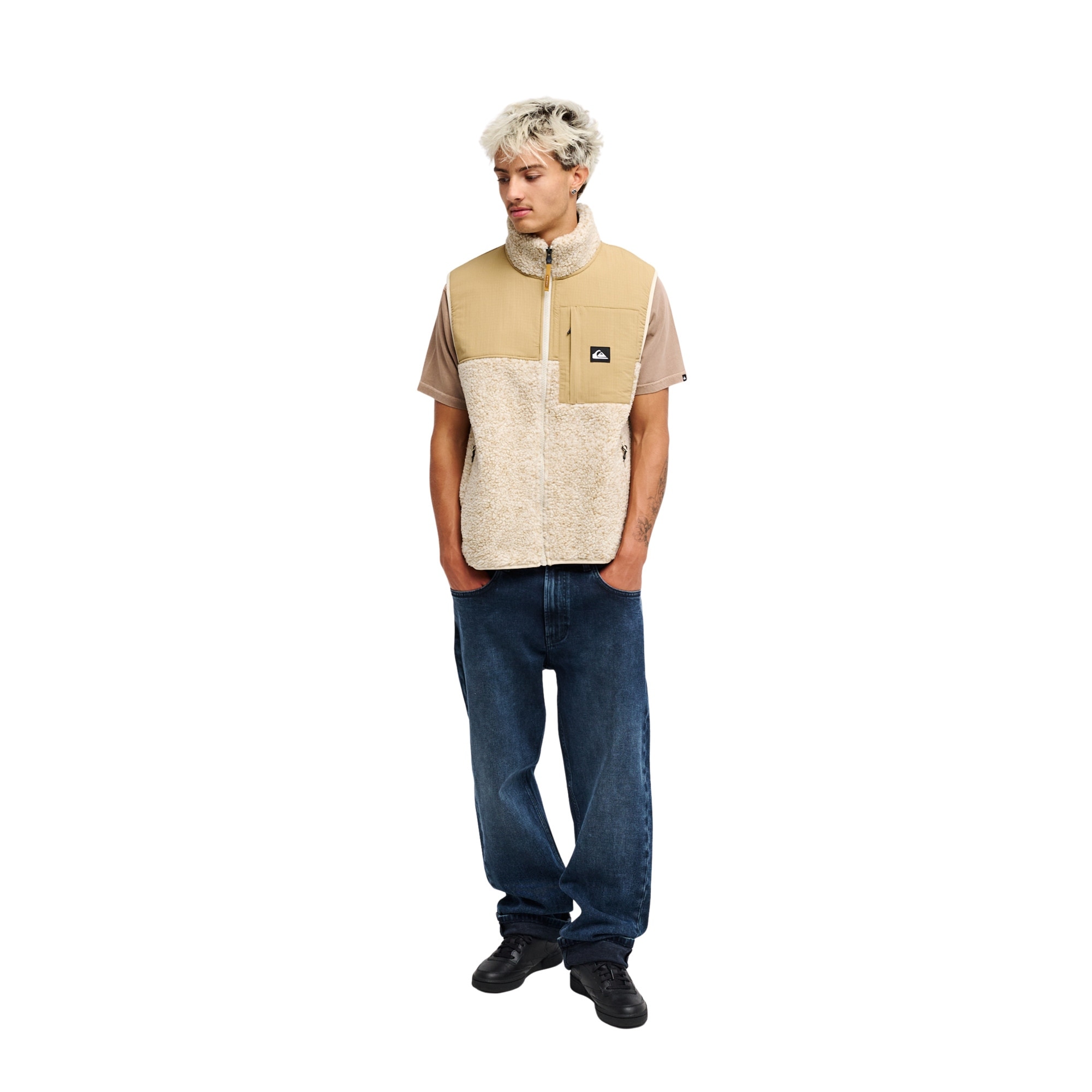 Chaleco polar con cremallera de hombre Shallow Water Quiksilver - Marrón Marrón-5