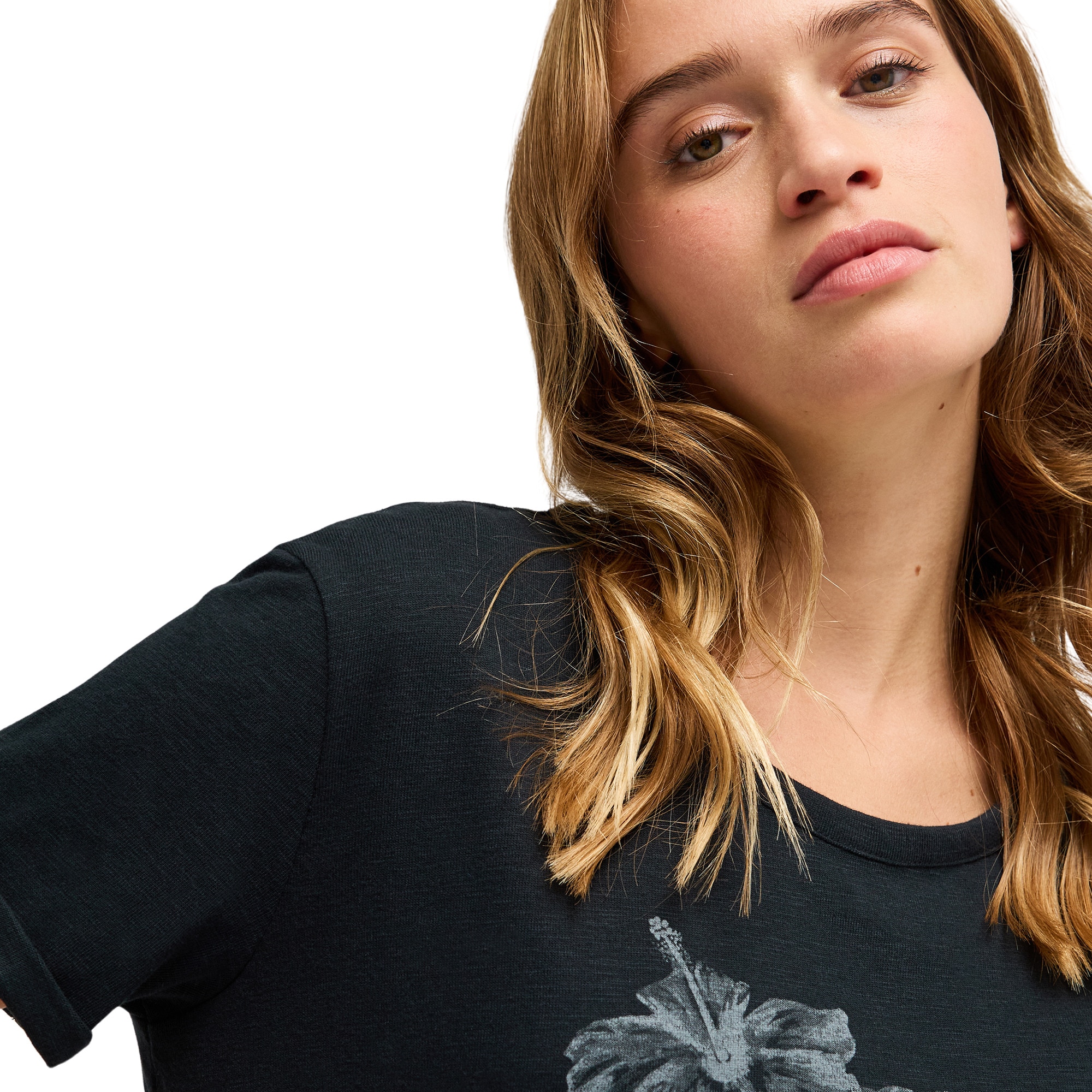 Camiseta de mujer Oceanwave Regular Slub Roxy - Negro Negro-4