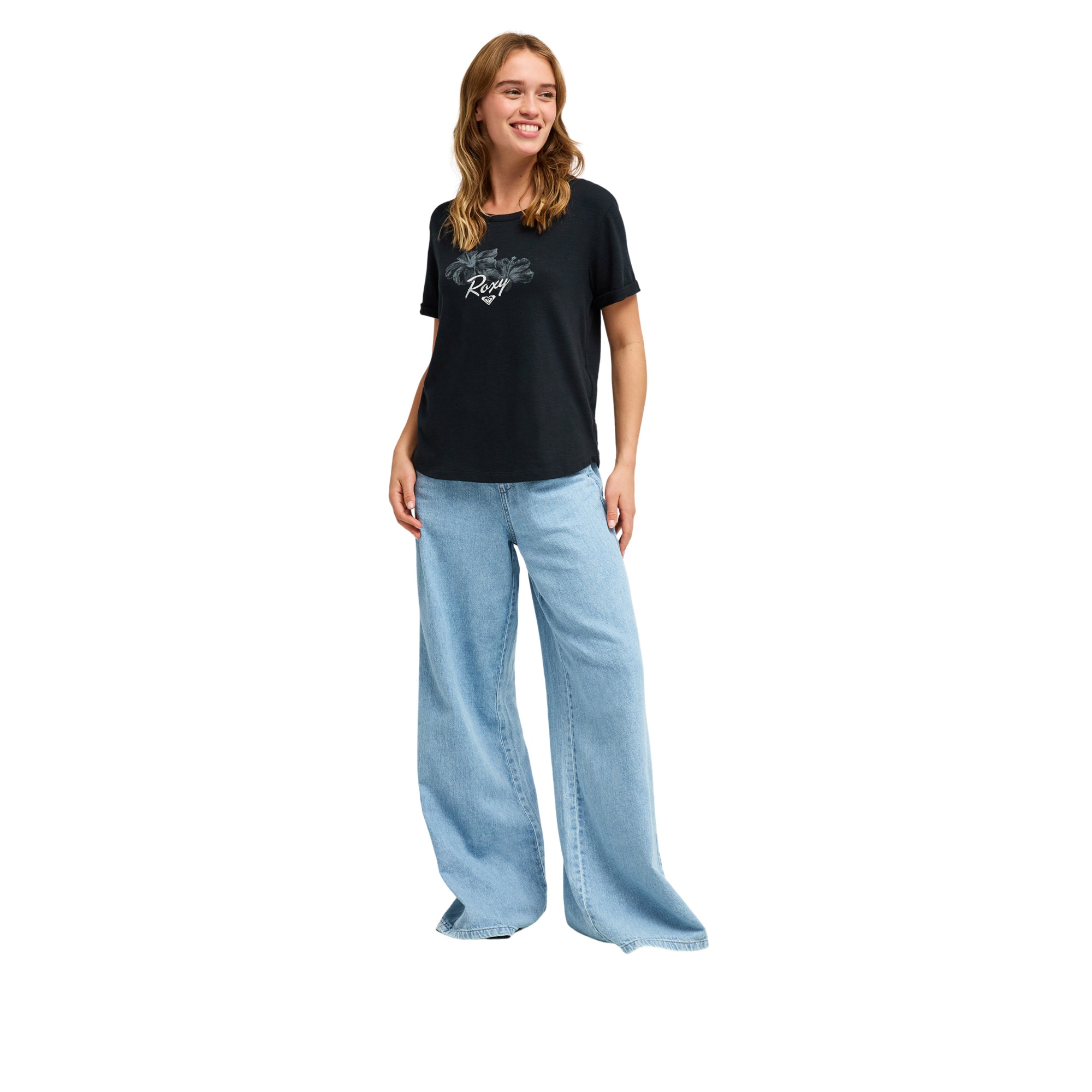 Camiseta de mujer Oceanwave Regular Slub Roxy - Negro Negro-5