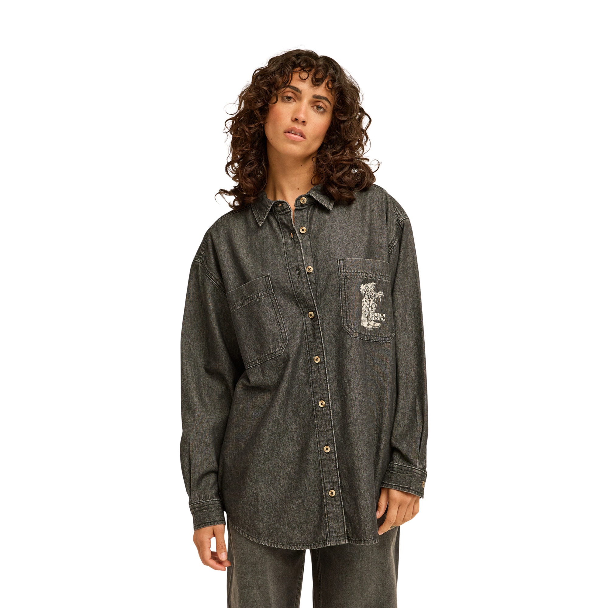 Camisa de mujer Down The Coast Billabong - Negro Negro-1