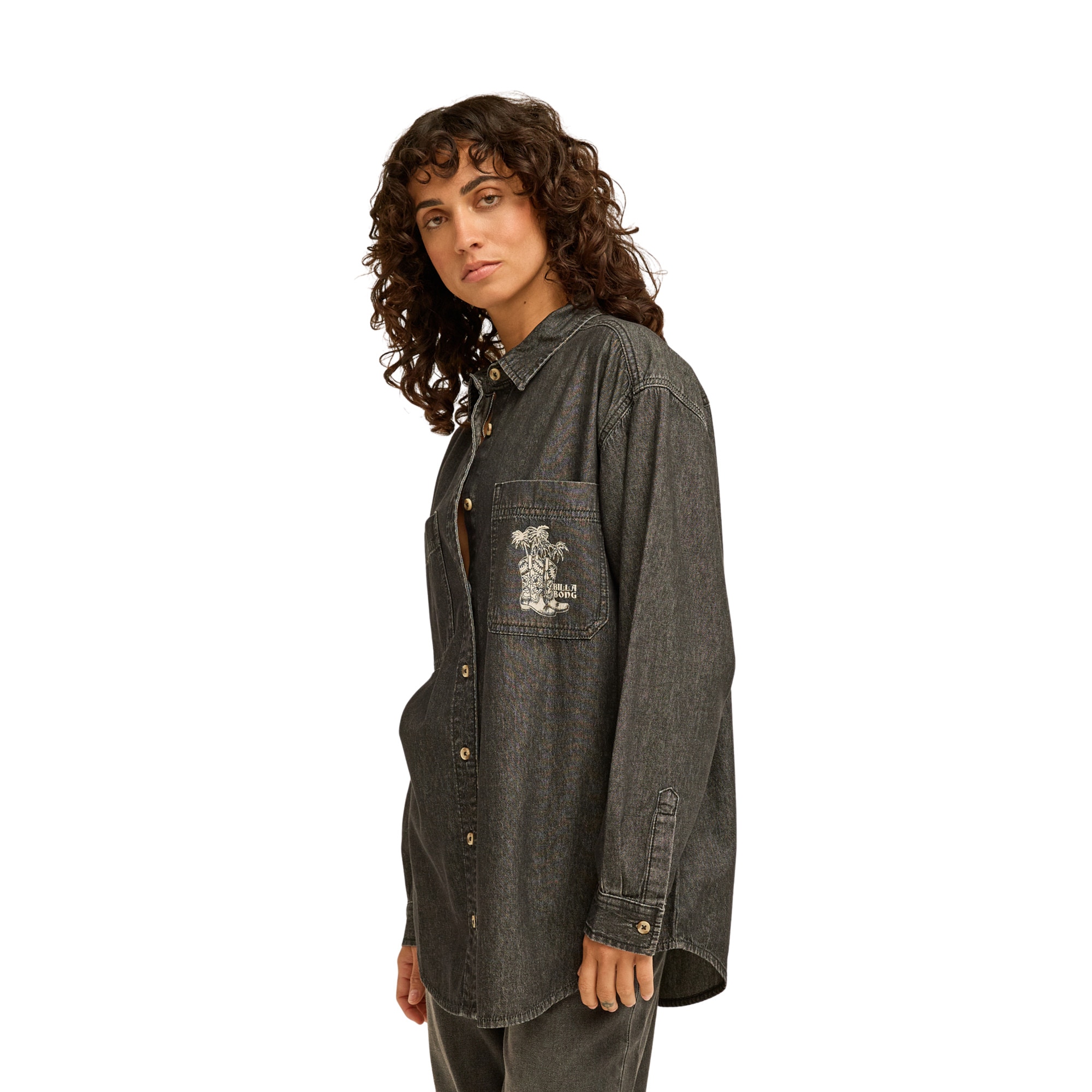 Camisa de mujer Down The Coast Billabong - Negro Negro-2