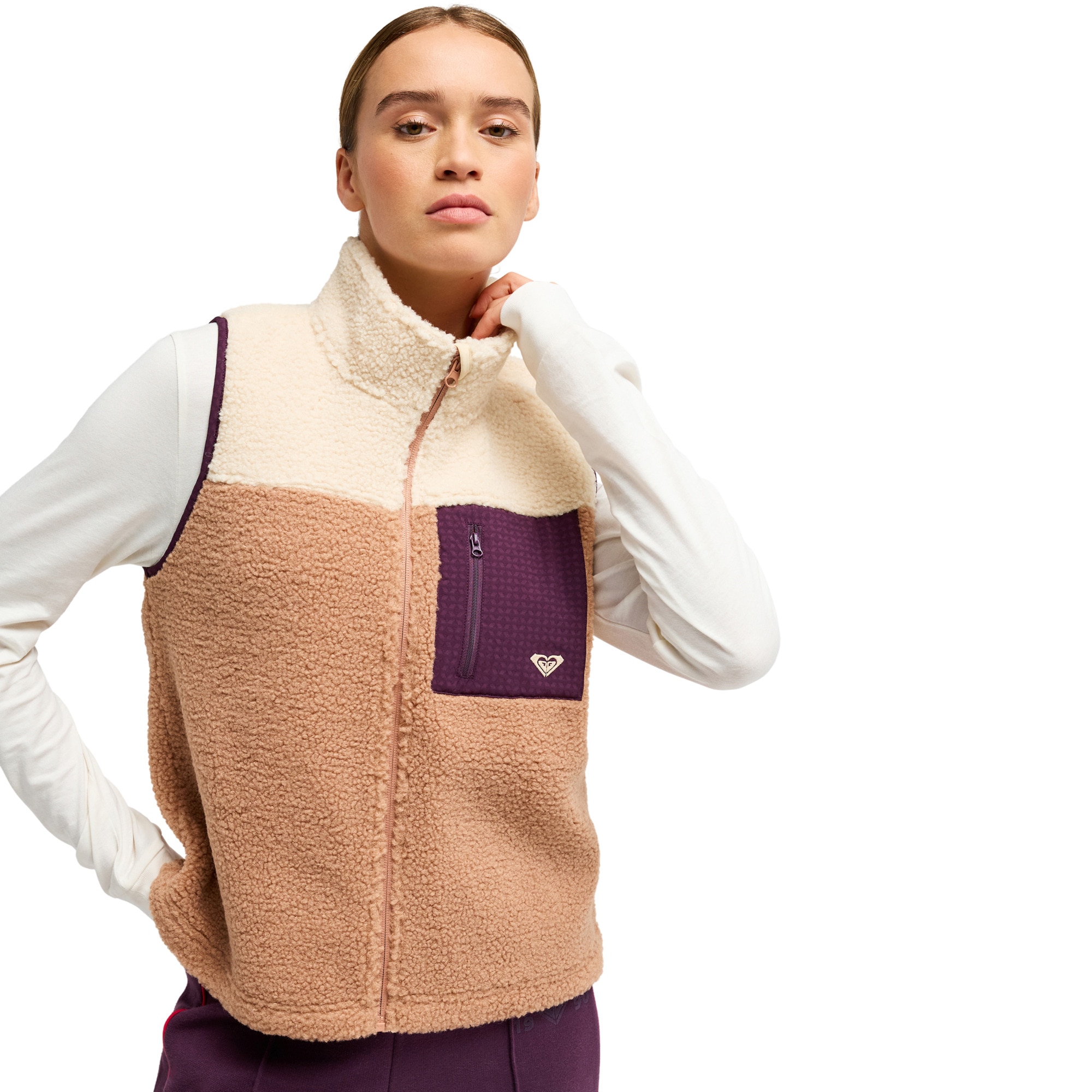Imagen 1 de Chaleco deportivo Sherpa de mujer Boundless Spirit 2 Roxy - Marrón Marrón