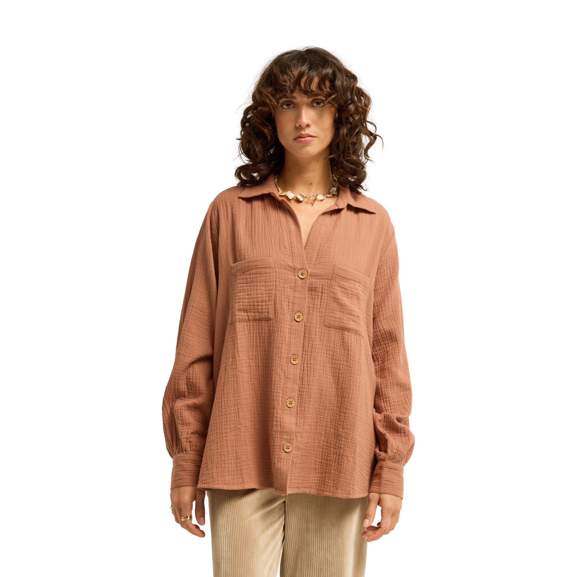 Camisa de mujer Swell Blouse Billabong - Marrón Marrón-1