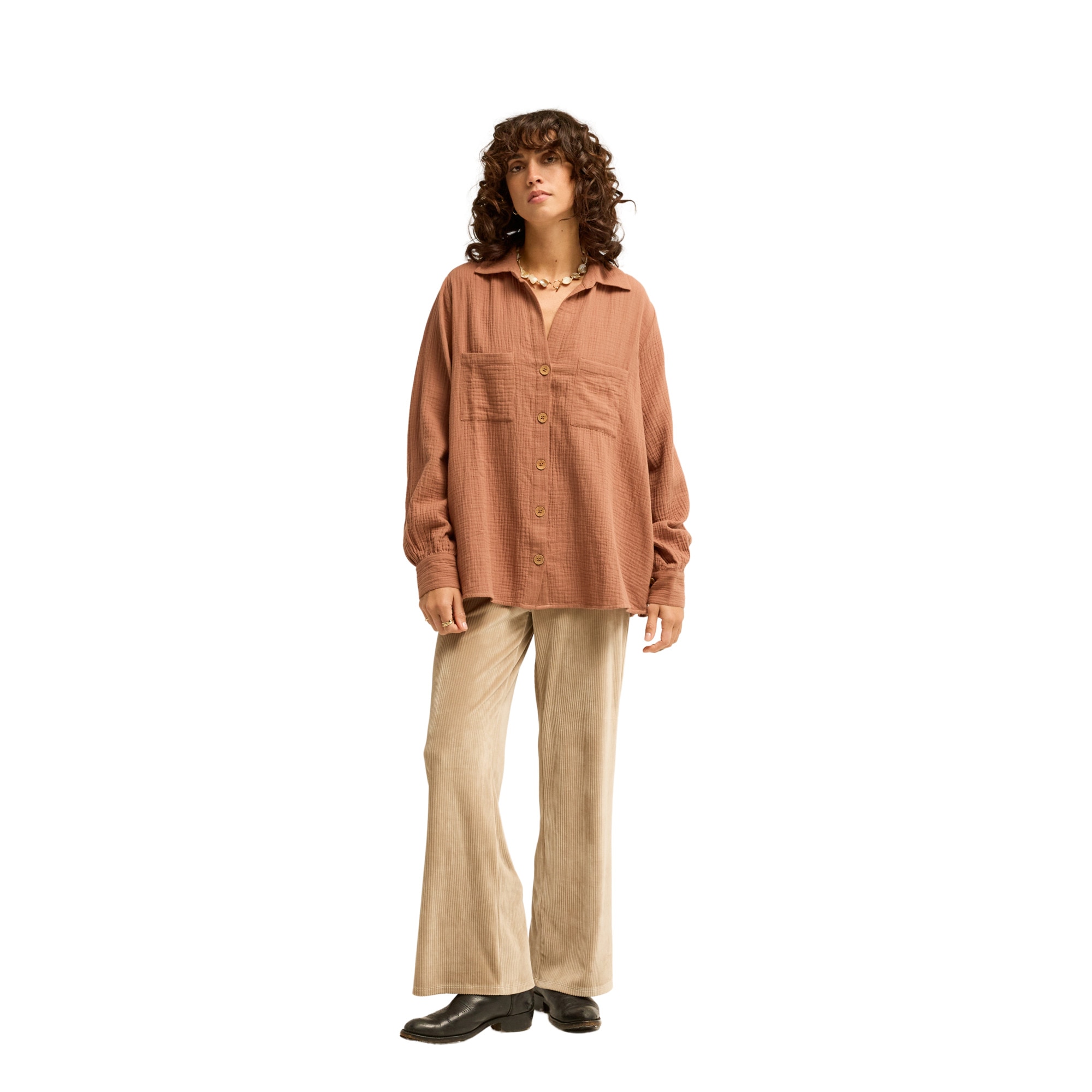 Camisa de mujer Swell Blouse Billabong - Marrón Marrón-2