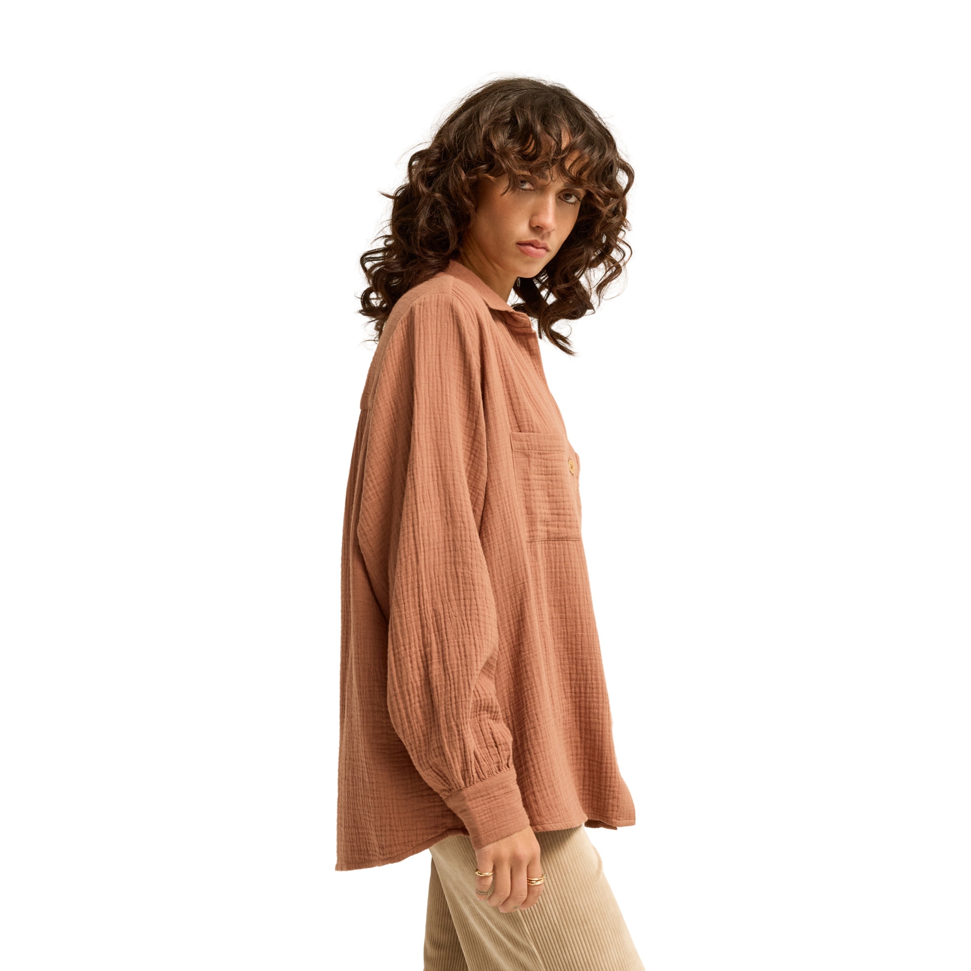 Camisa de mujer Swell Blouse Billabong - Marrón Marrón-4