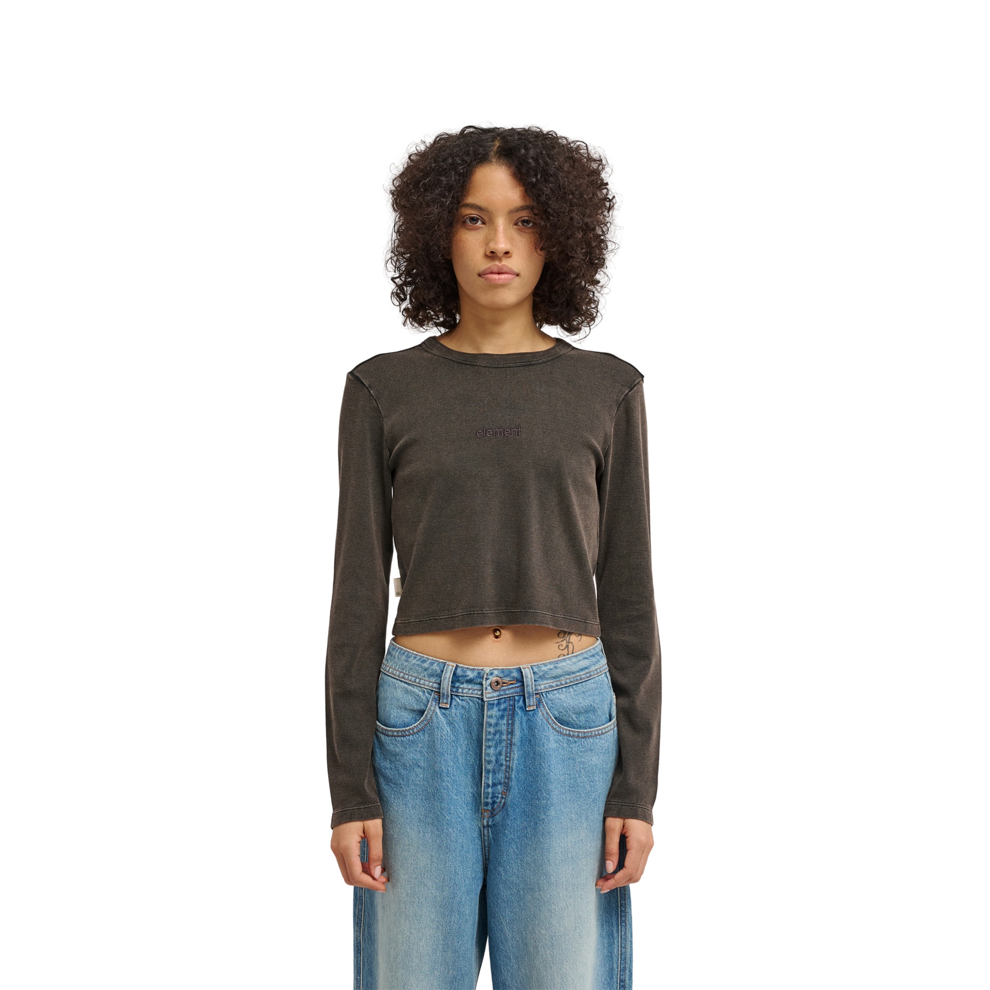 Imagen 1 de Camiseta de mujer Lowcase Crop Element - Negro Negro