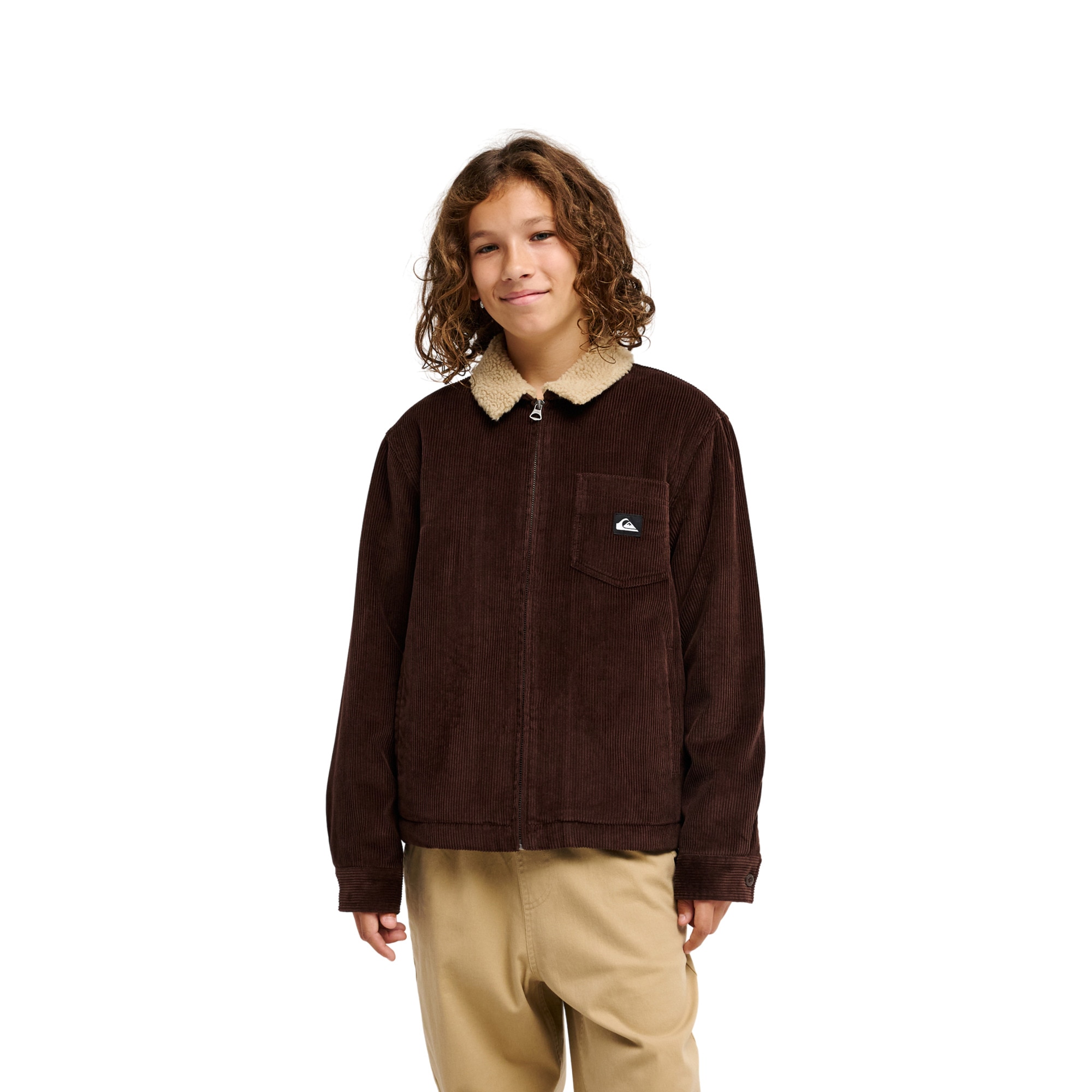 Chaqueta de niños Dna Sherpa Harrington Quiksilver - Marrón Marrón-1