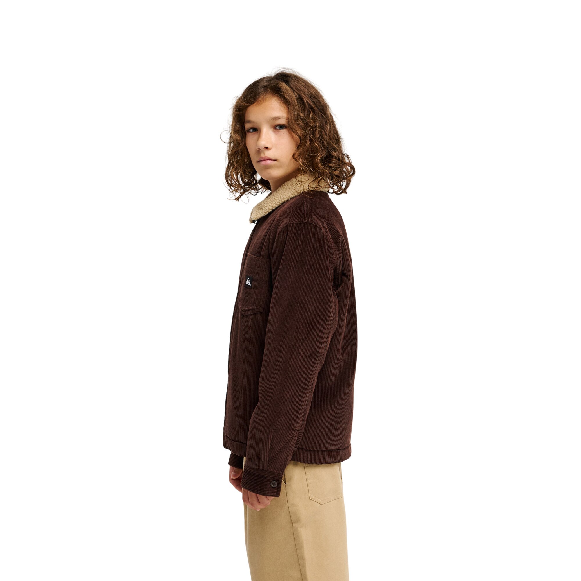 Chaqueta de niños Dna Sherpa Harrington Quiksilver - Marrón Marrón-3