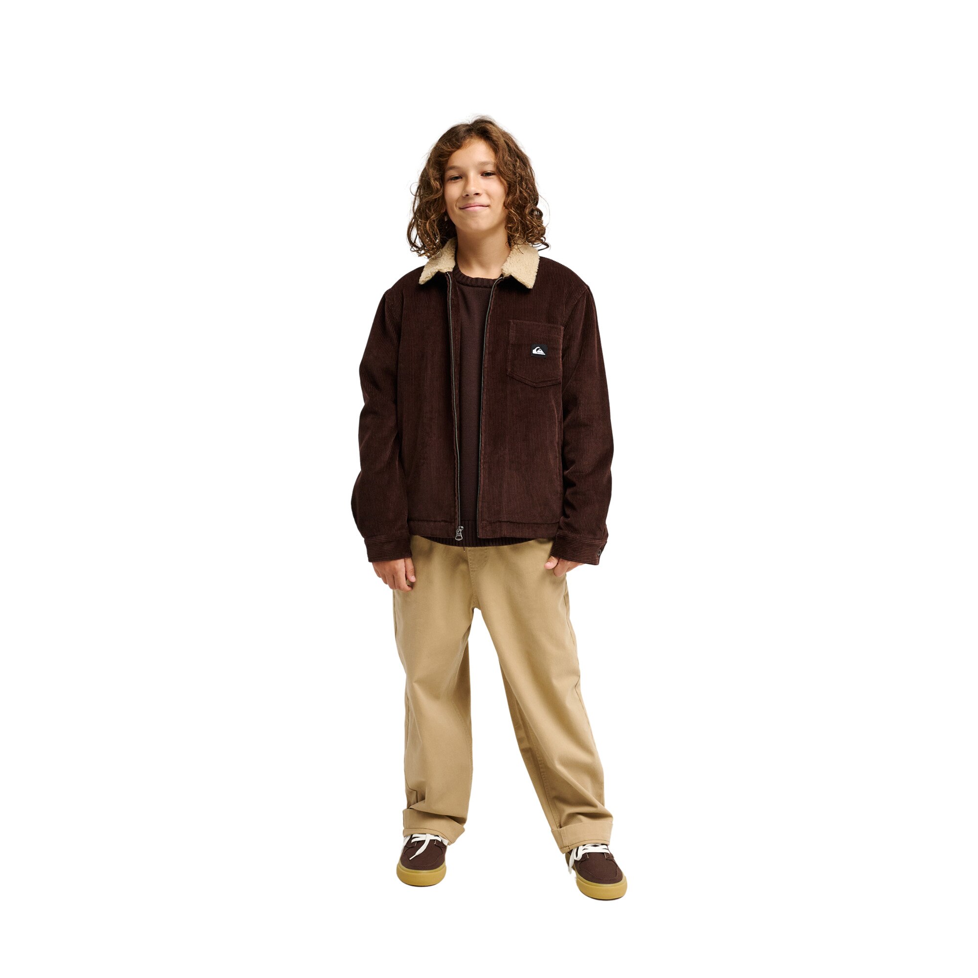 Chaqueta de niños Dna Sherpa Harrington Quiksilver - Marrón Marrón-5