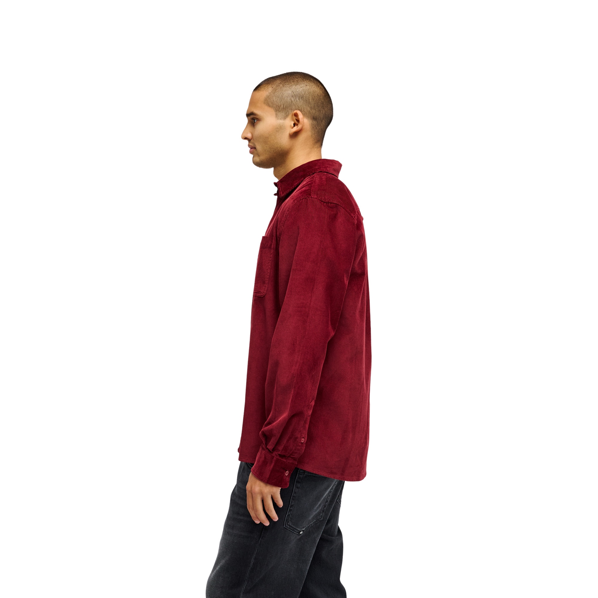 Camisa de hombre Smoke Trail Cord Quiksilver - Rojo cereza Rojo cereza-3