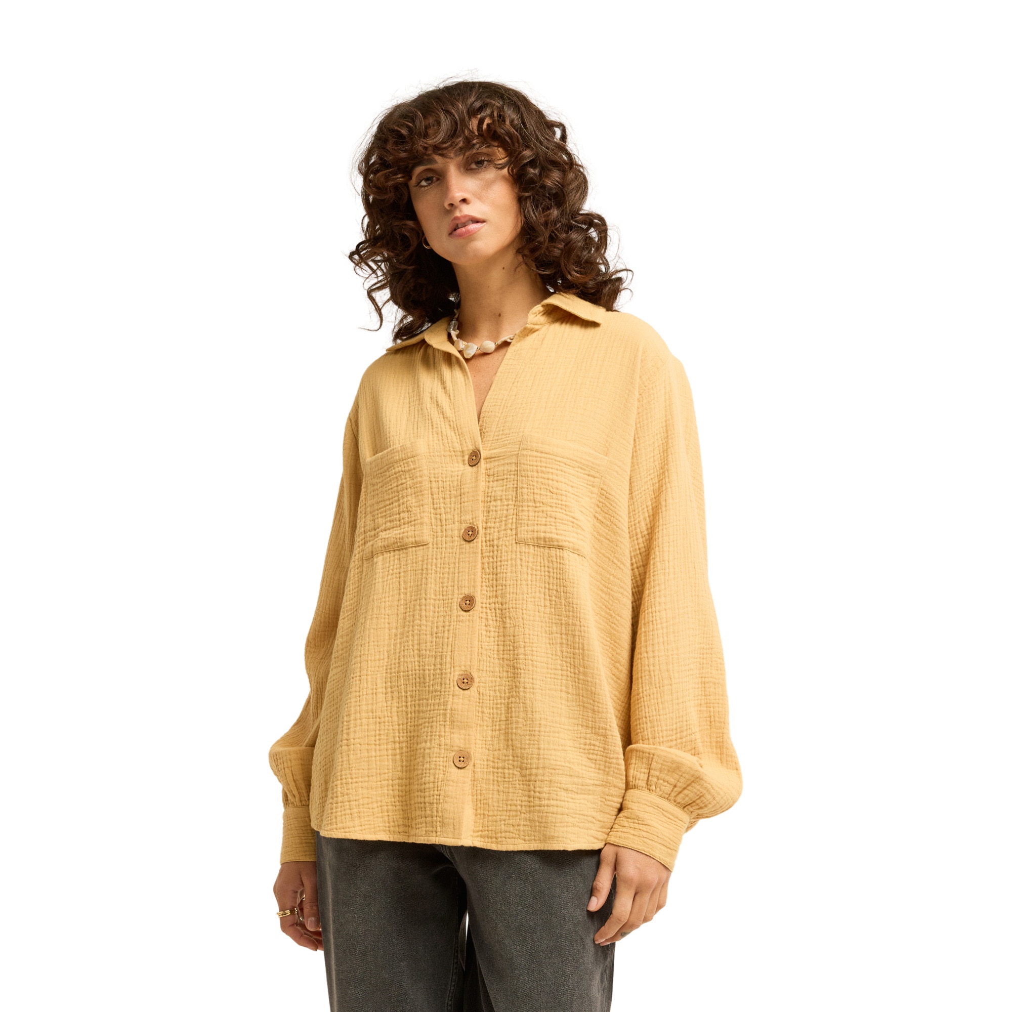 Camisa de mujer Swell Blouse Billabong - Amarillo Amarillo-1