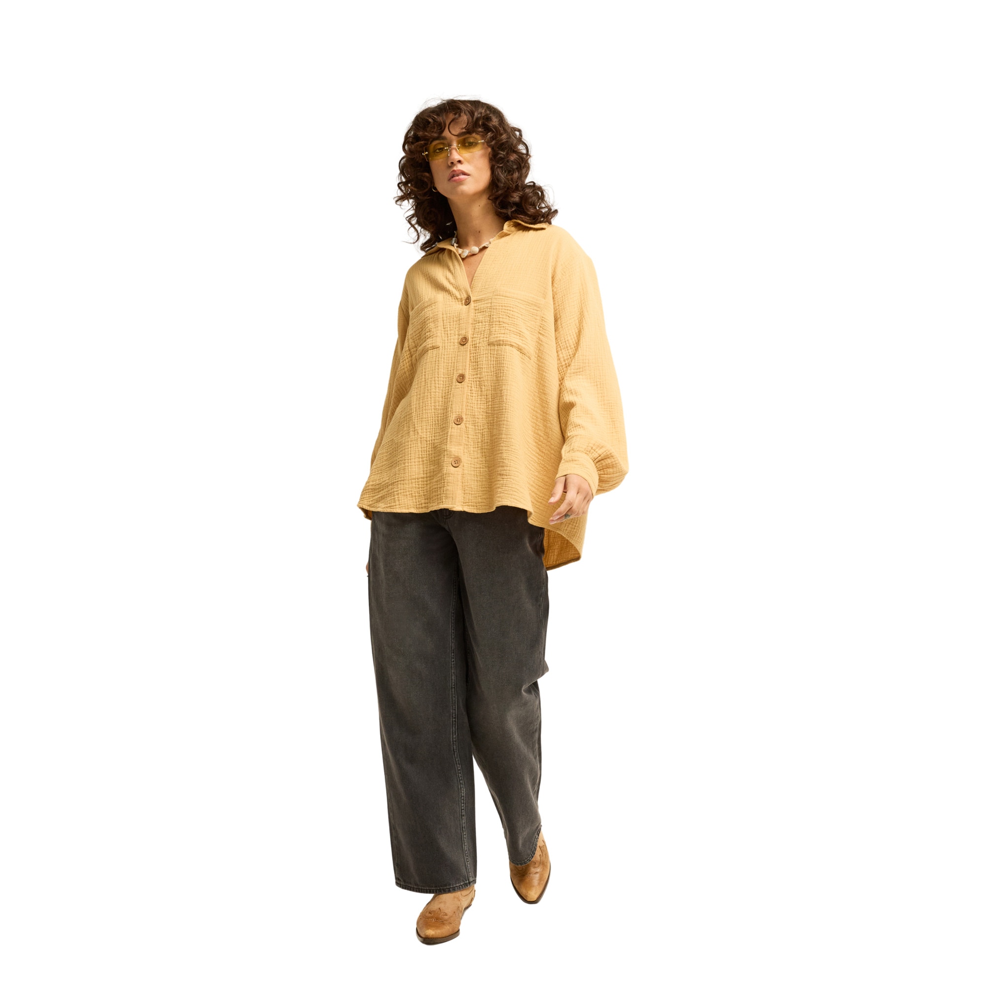 Camisa de mujer Swell Blouse Billabong - Amarillo Amarillo-2