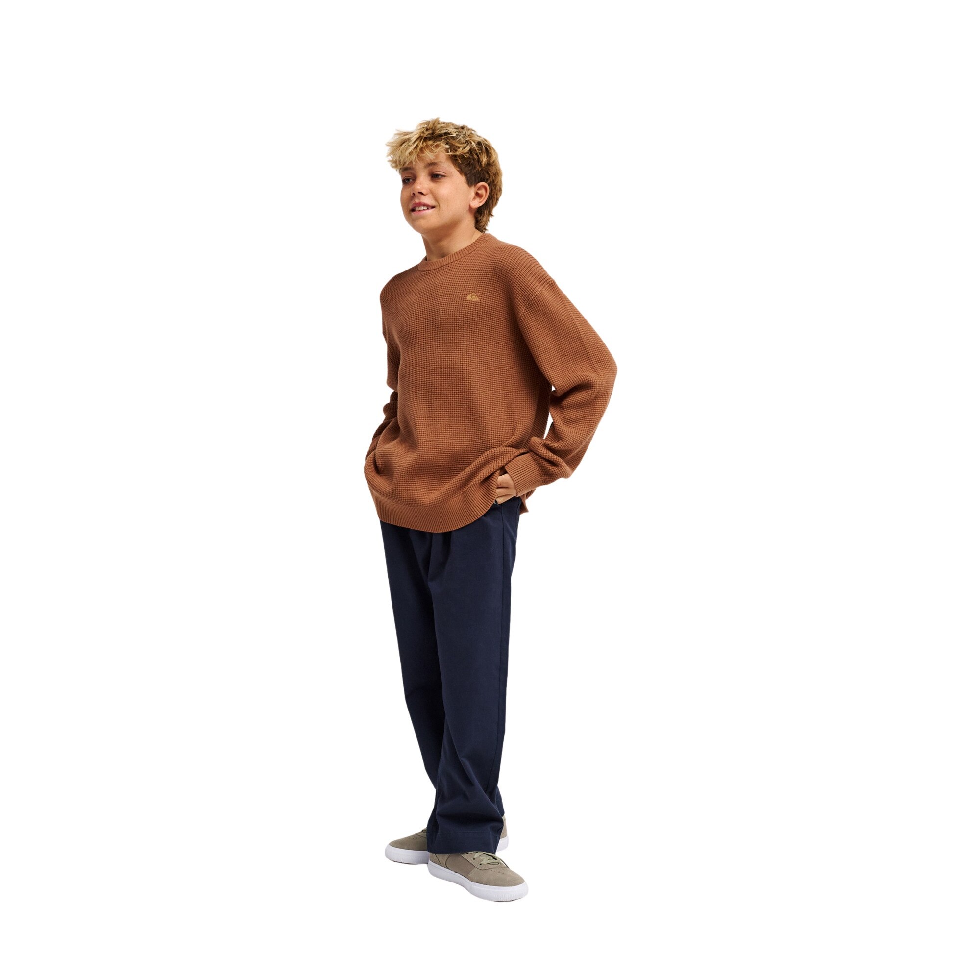 Jersey de niños Waffle Quiksilver - Marrón Marrón-5