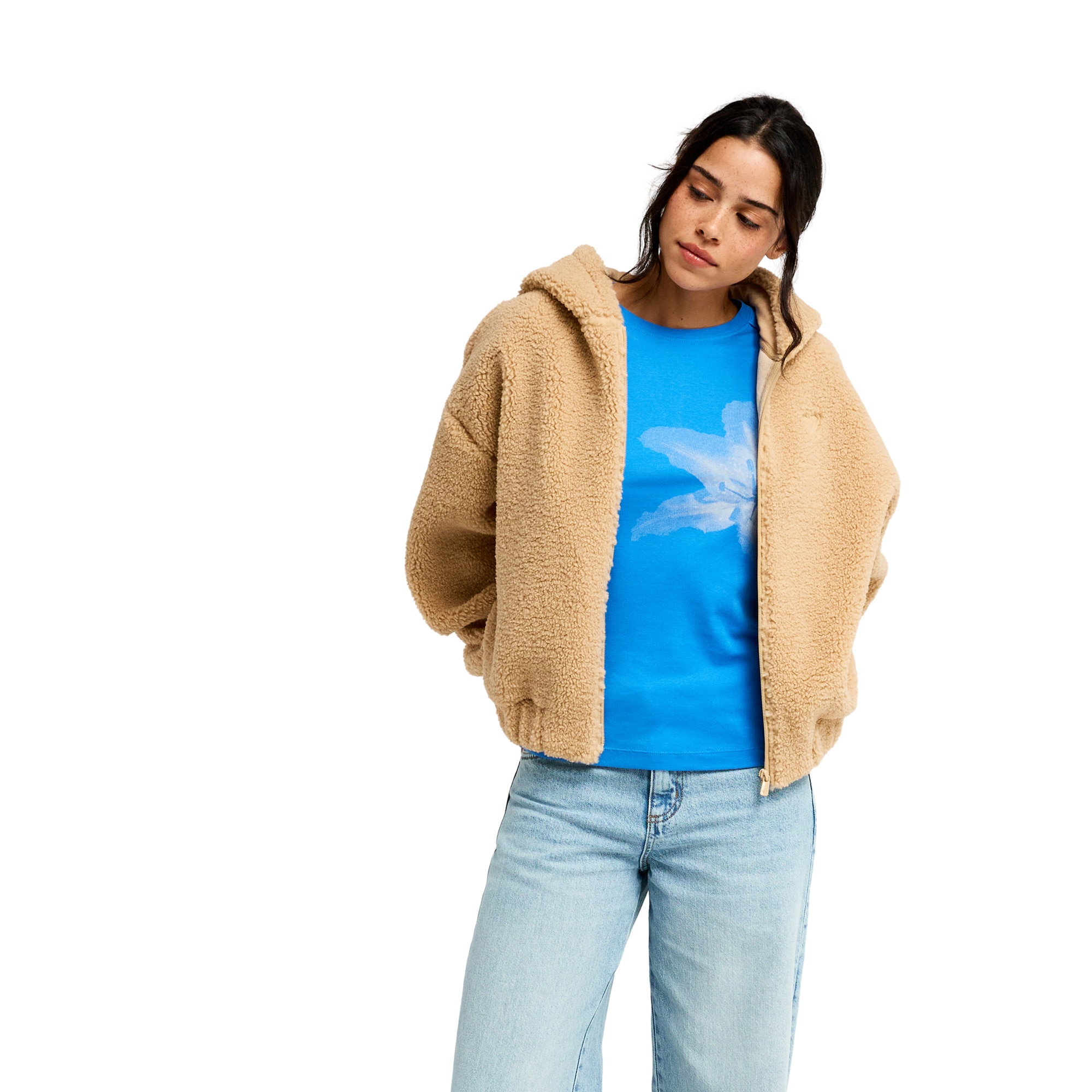 Roxy Sudadera de mujer Take It Ok Beige
