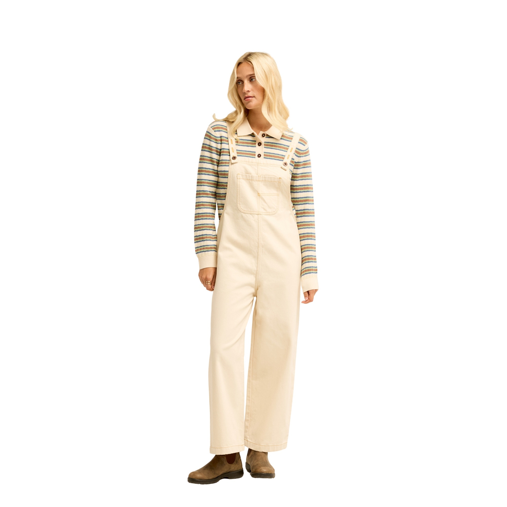 Imagen 1 de Pantalón de peto vaquero de mujer Pacific Billabong - Blanco Blanco