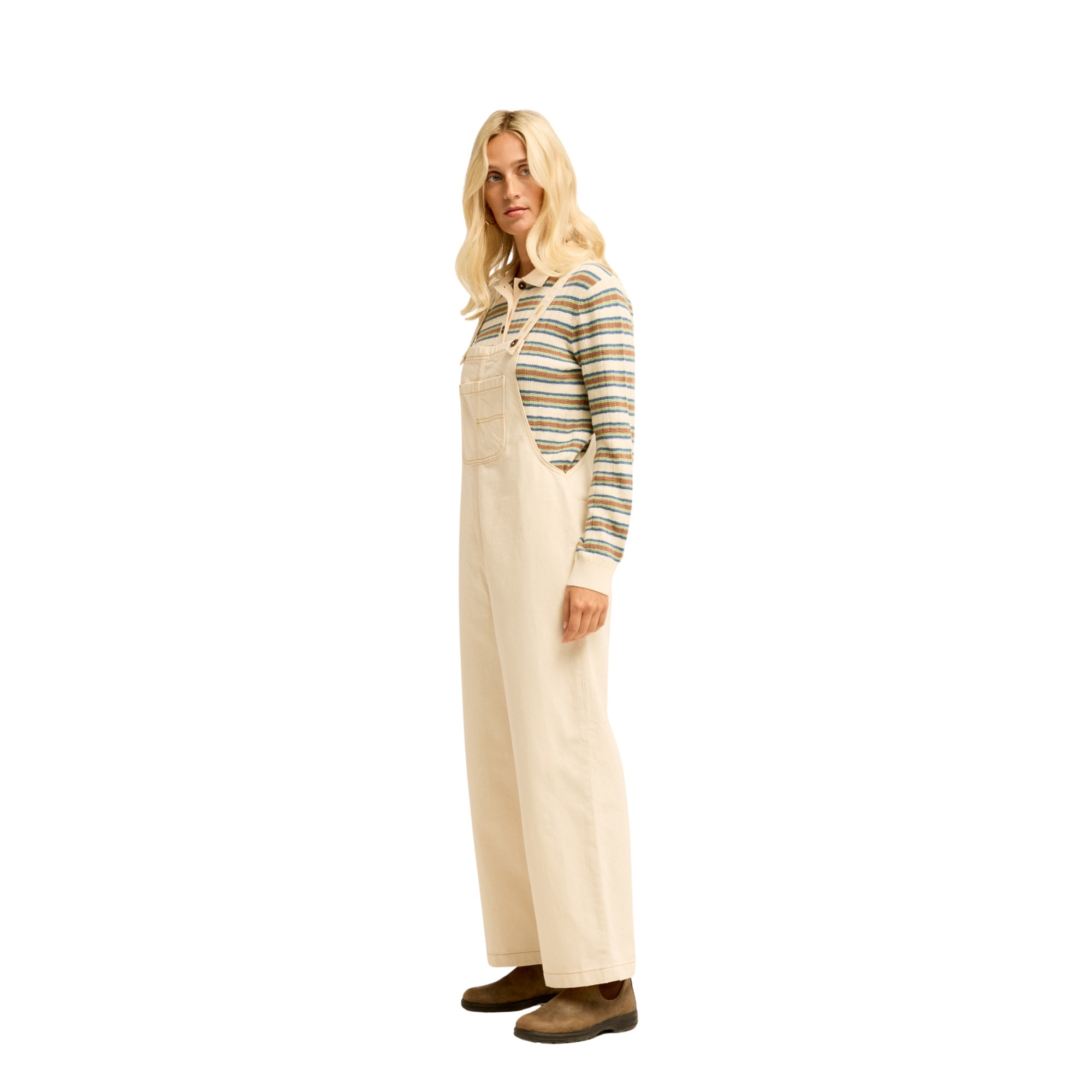 Imagen 2 de Pantalón de peto vaquero de mujer Pacific Billabong - Blanco Blanco