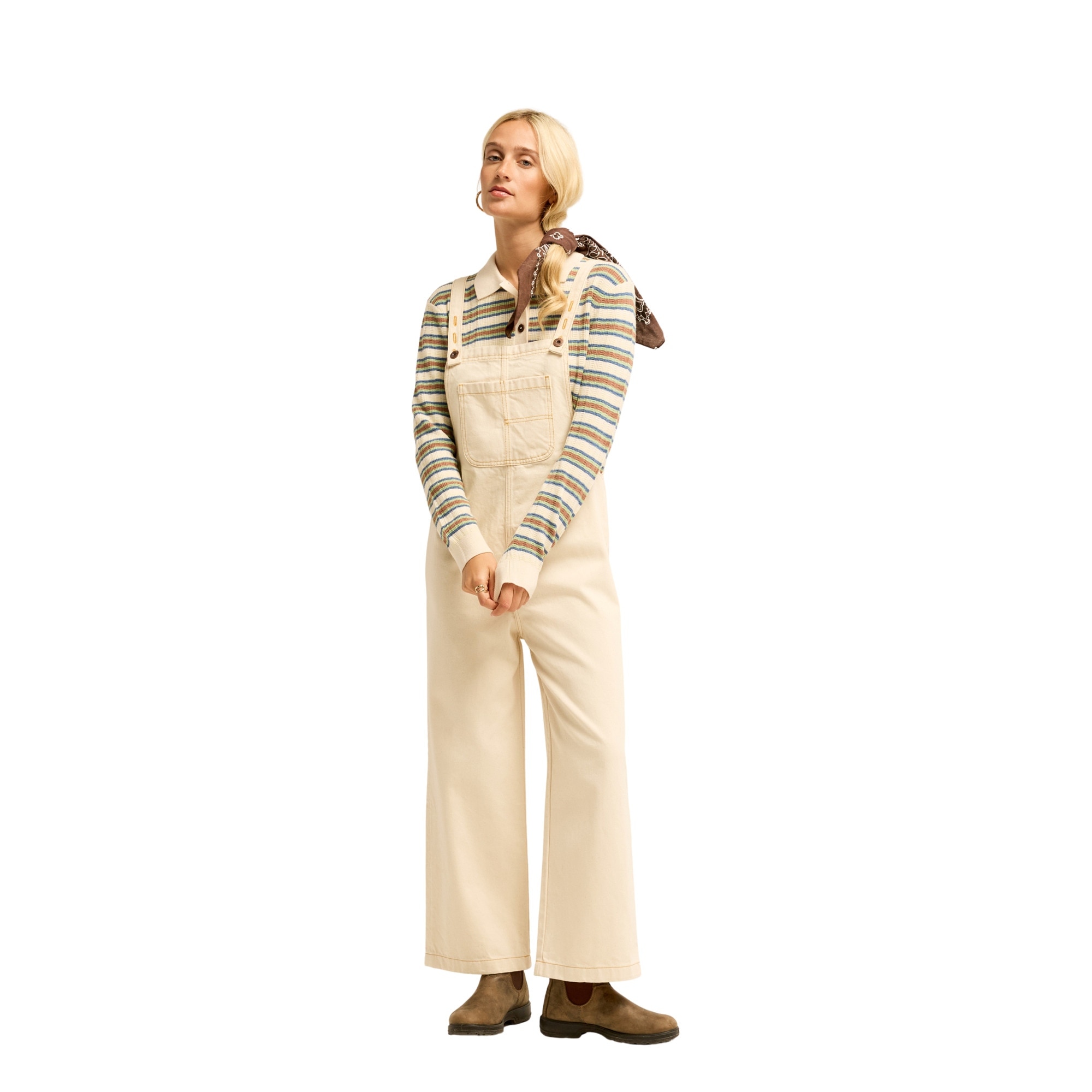 Imagen 4 de Pantalón de peto vaquero de mujer Pacific Billabong - Blanco Blanco