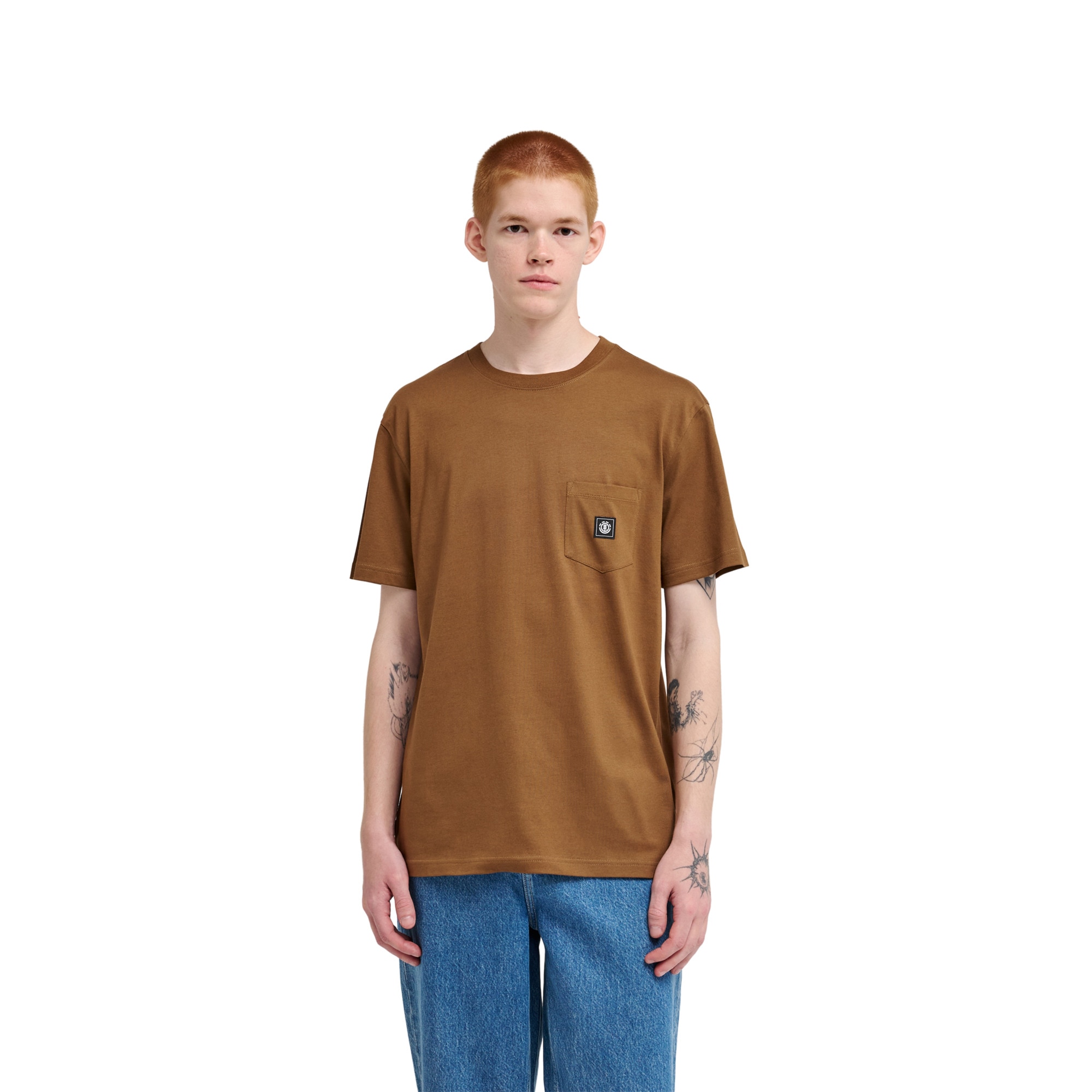 Camiseta de hombre Icon Label Pocket Element - Marrón Marrón-1