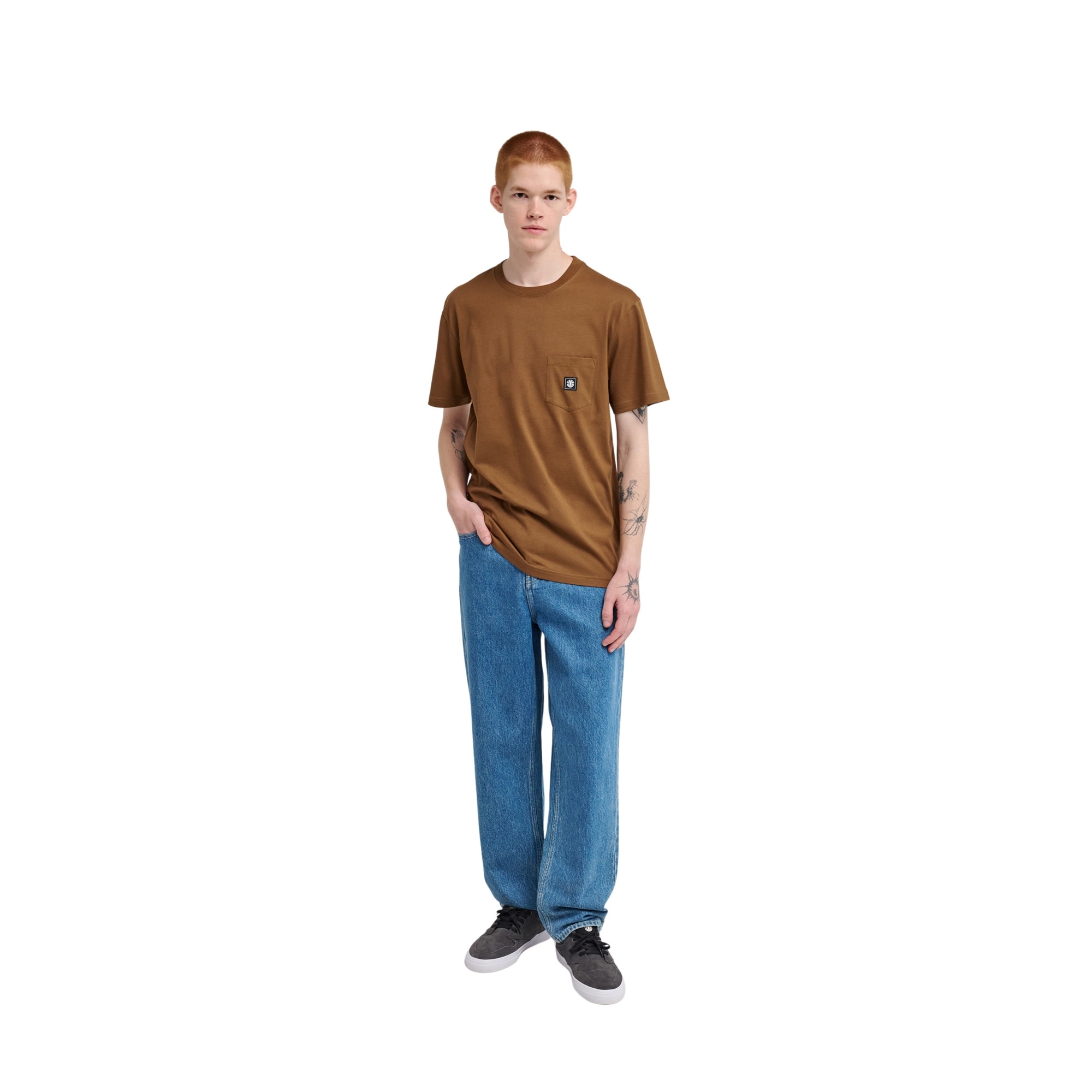 Camiseta de hombre Icon Label Pocket Element - Marrón Marrón-3