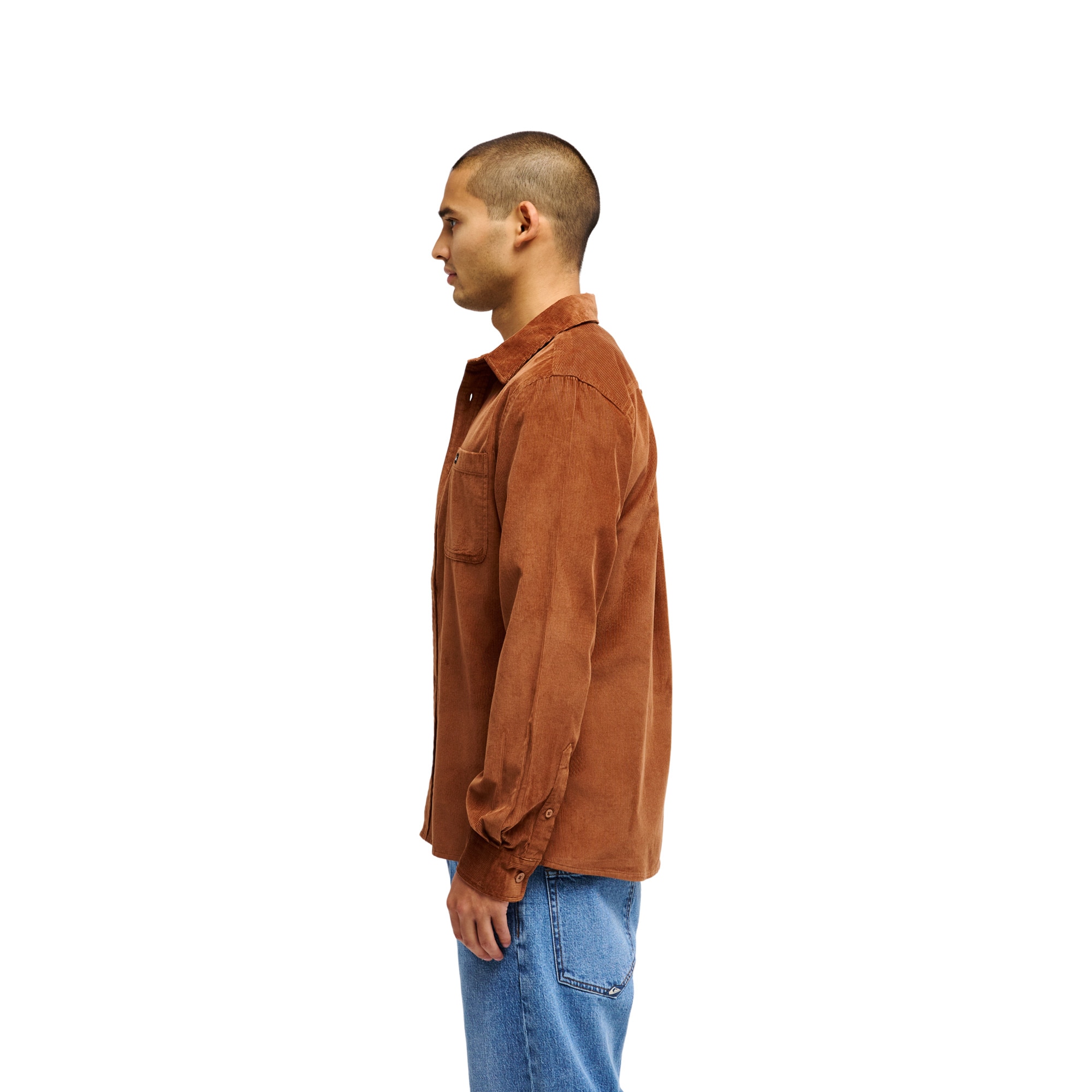Camisa de hombre Smoke Trail Cord Quiksilver - Marrón Marrón-3