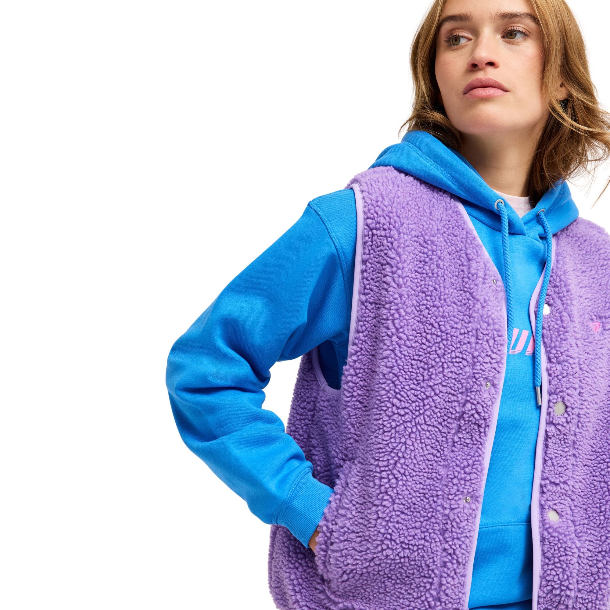 Chaleco polar sherpa de mujer Iconic Town Roxy - Morado Morado-1