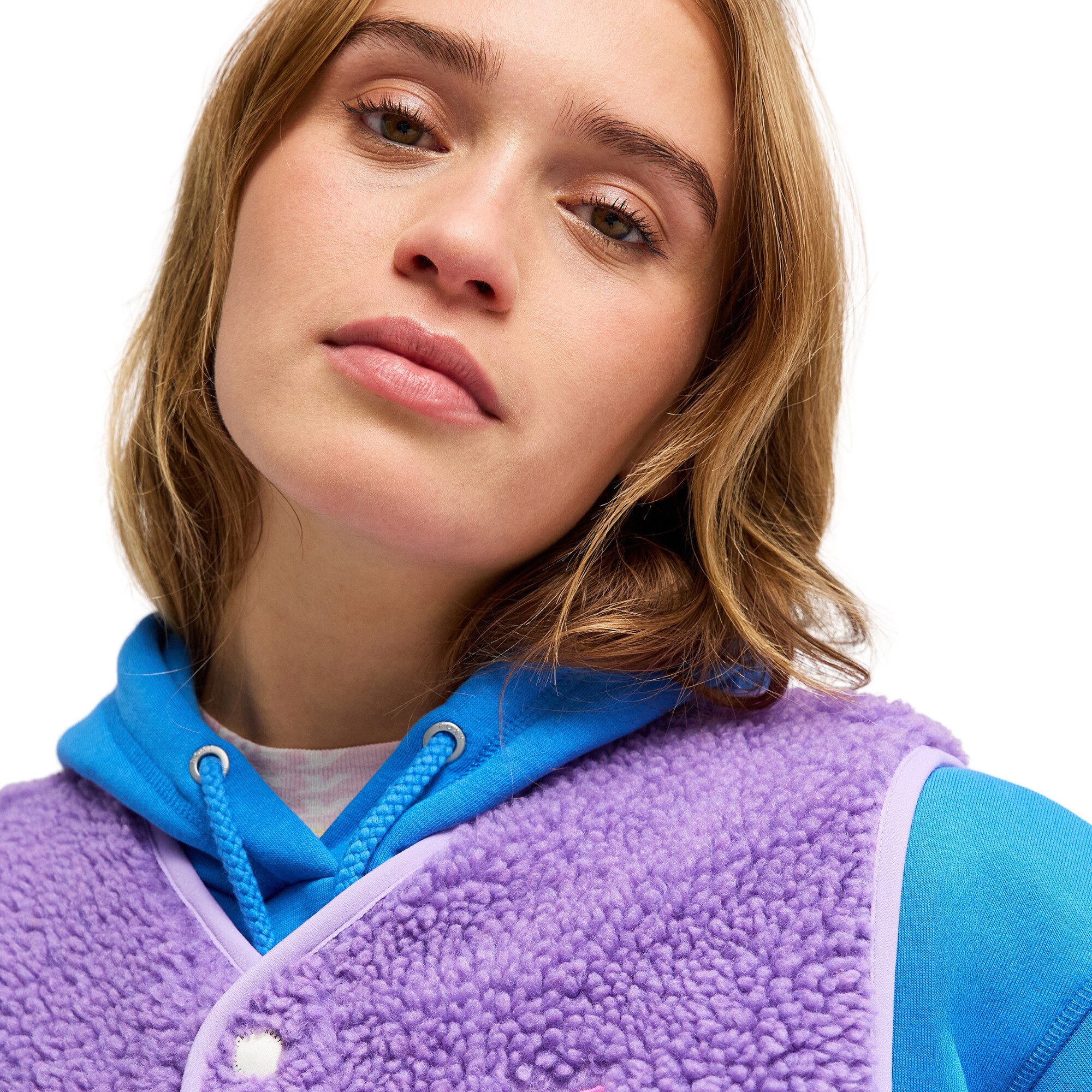 Chaleco polar sherpa de mujer Iconic Town Roxy - Morado Morado-4