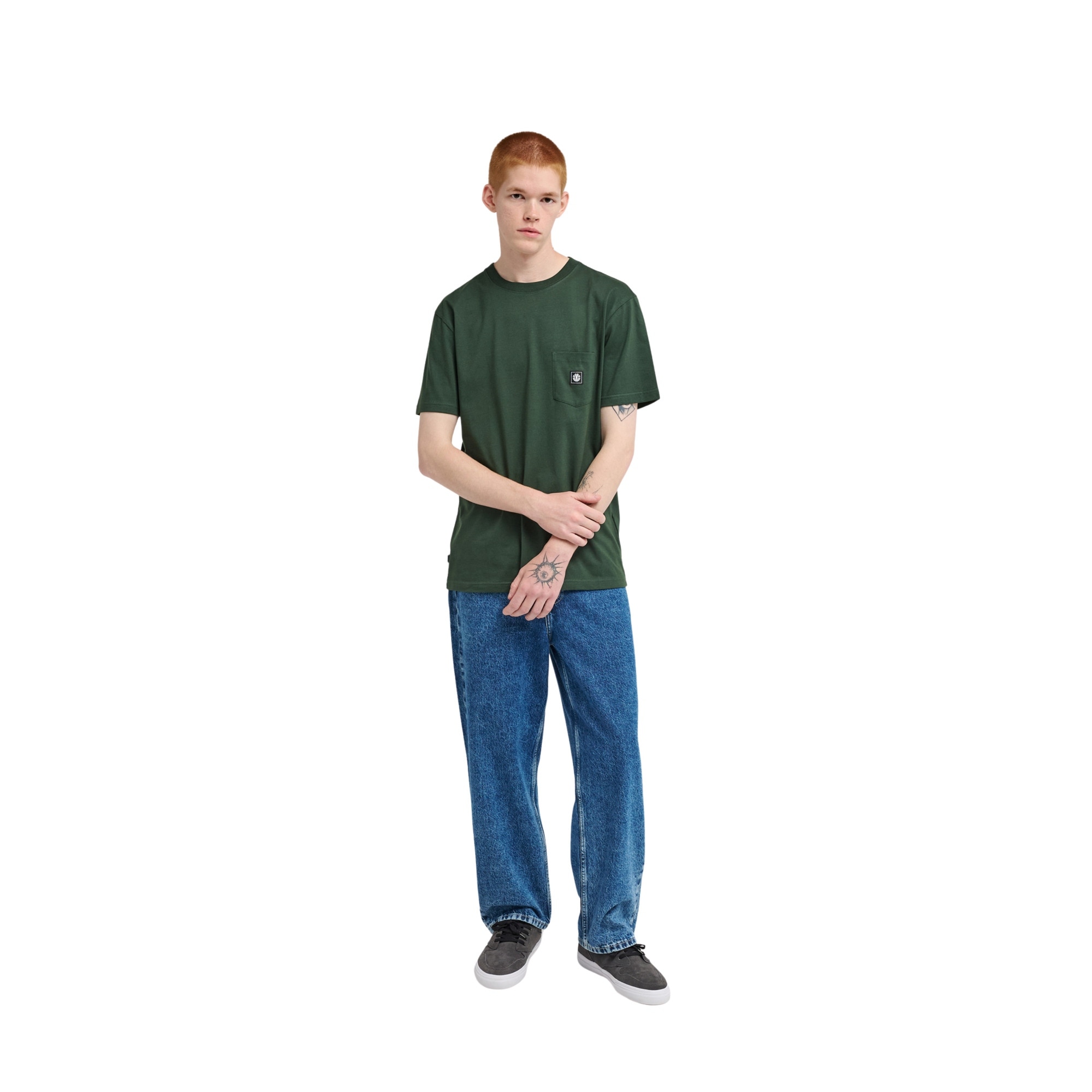 Camiseta de hombre Icon Label Pocket Element - Verde Verde-3