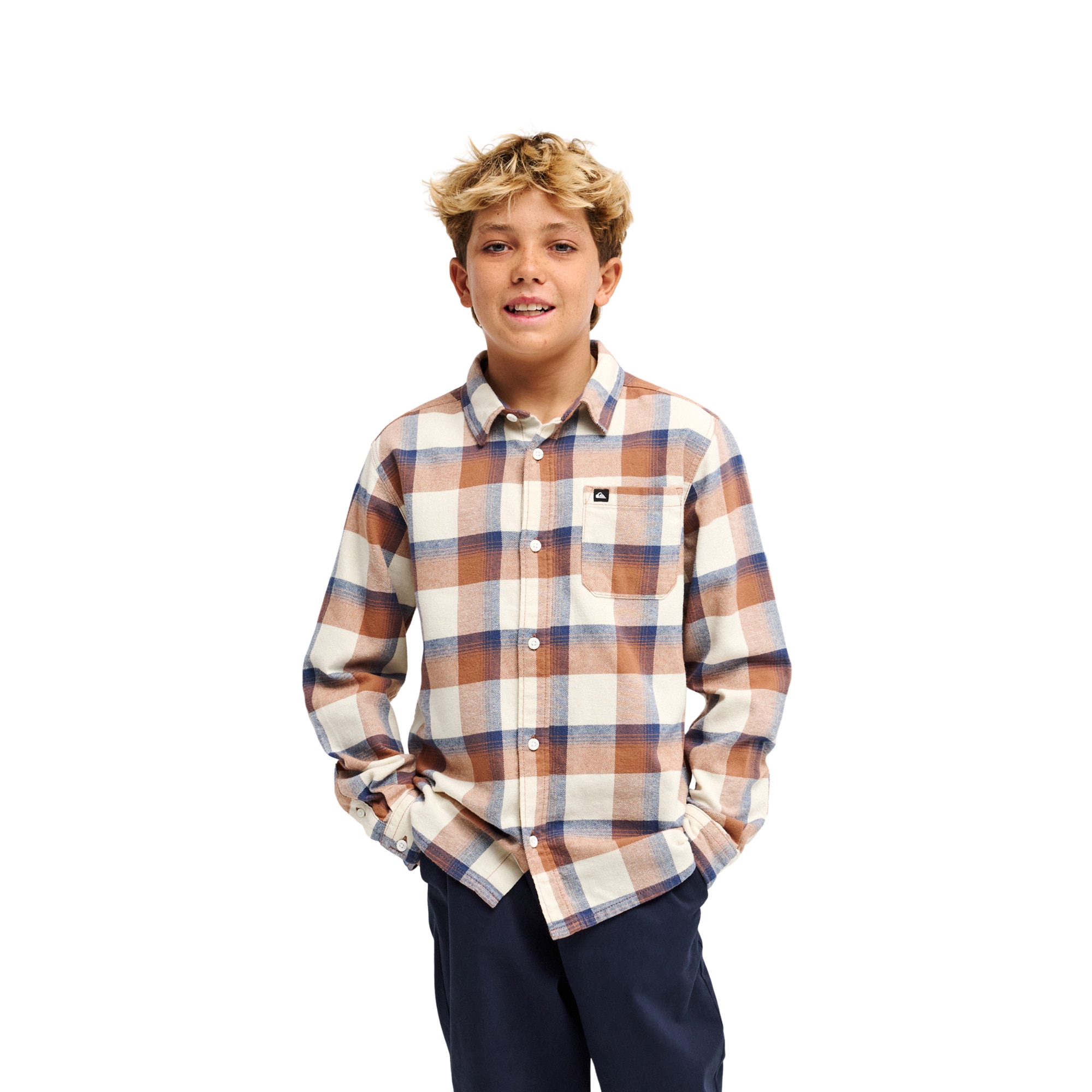 Camisa de niños Motherfly Plaid Quiksilver - Marrón Marrón-1