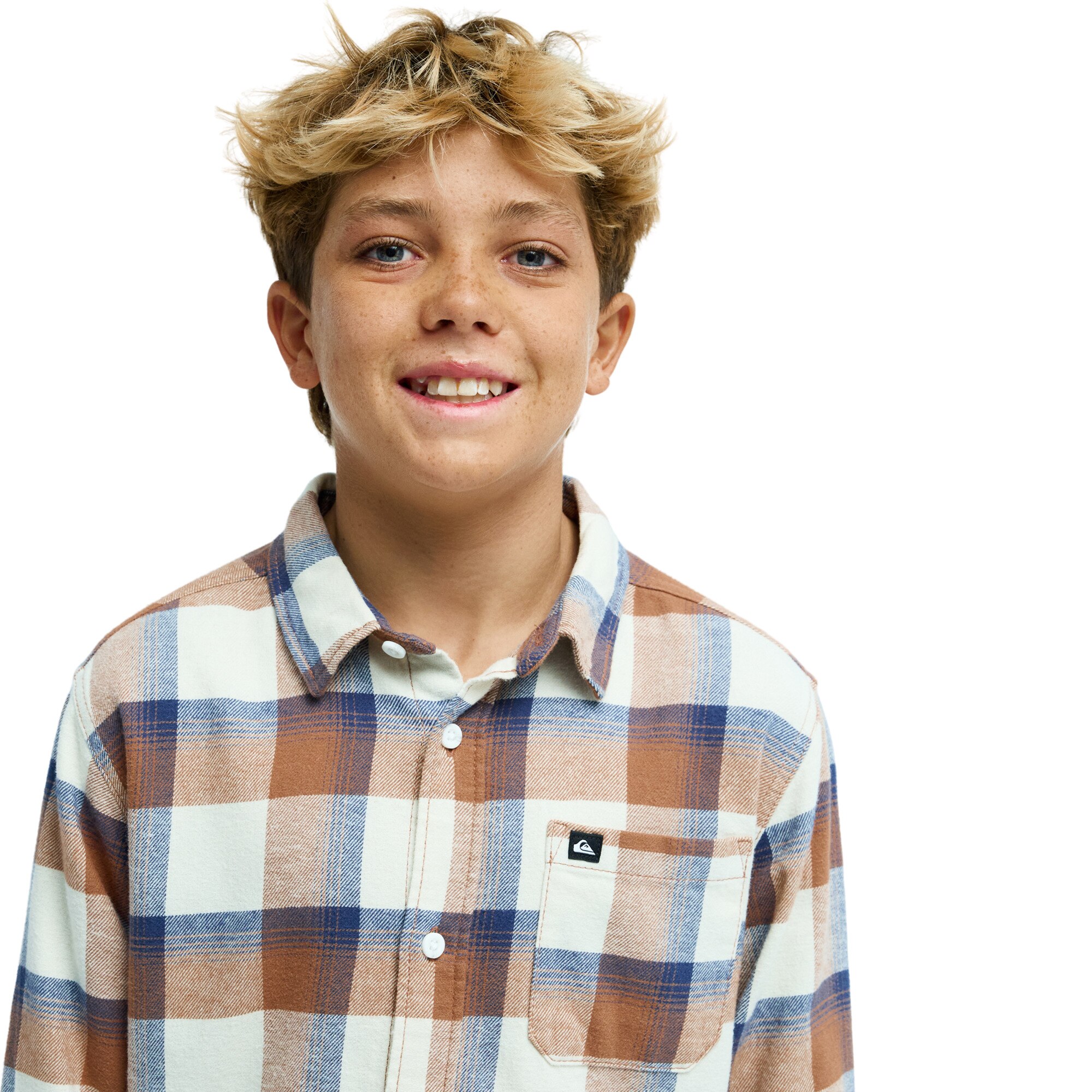 Camisa de niños Motherfly Plaid Quiksilver - Marrón Marrón-4