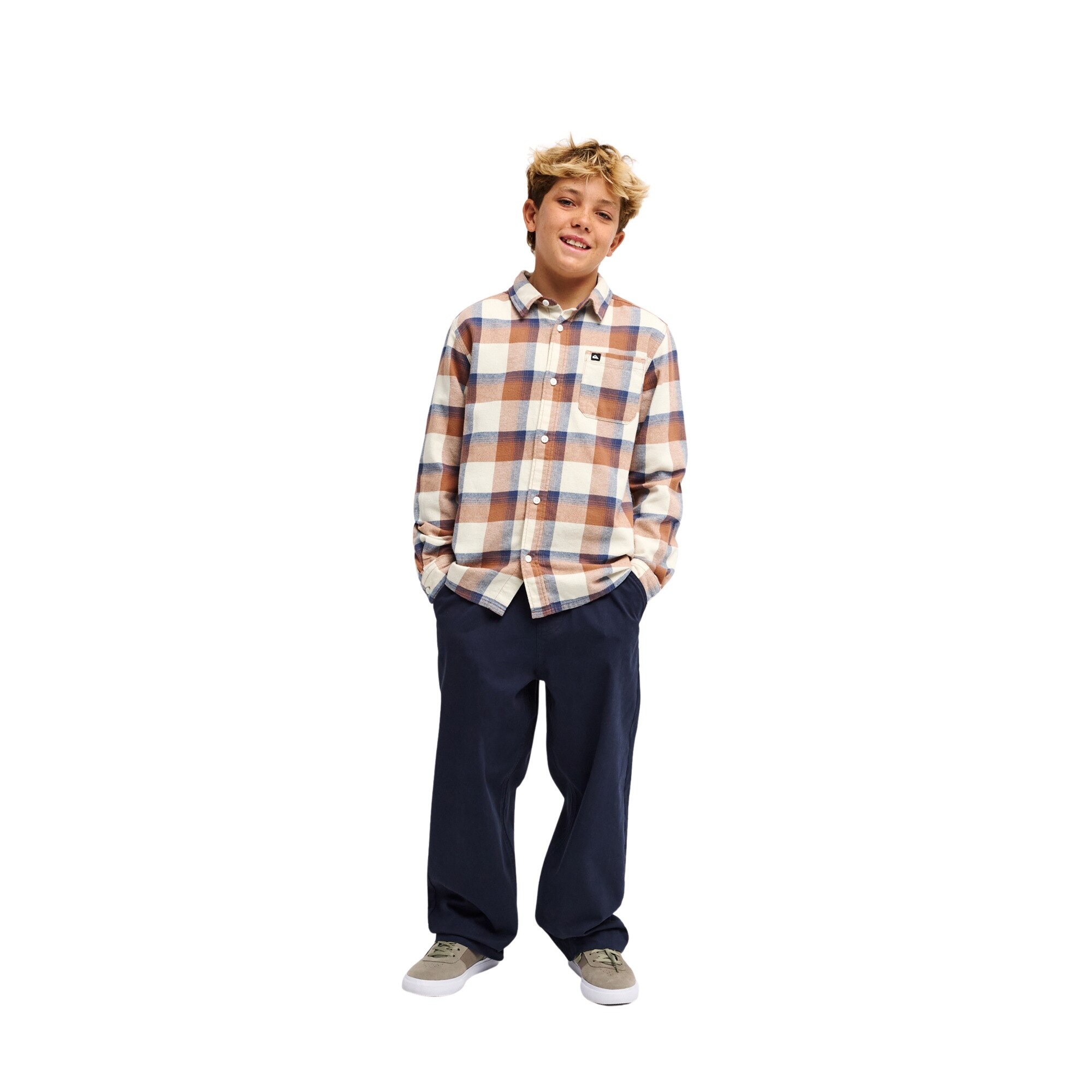 Camisa de niños Motherfly Plaid Quiksilver - Marrón Marrón-5