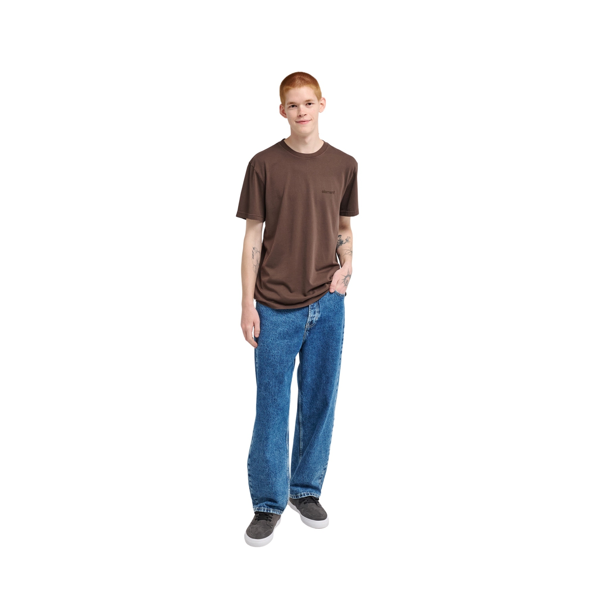 Camiseta de hombre Lowcase Pigment Element - Marrón Marrón-3