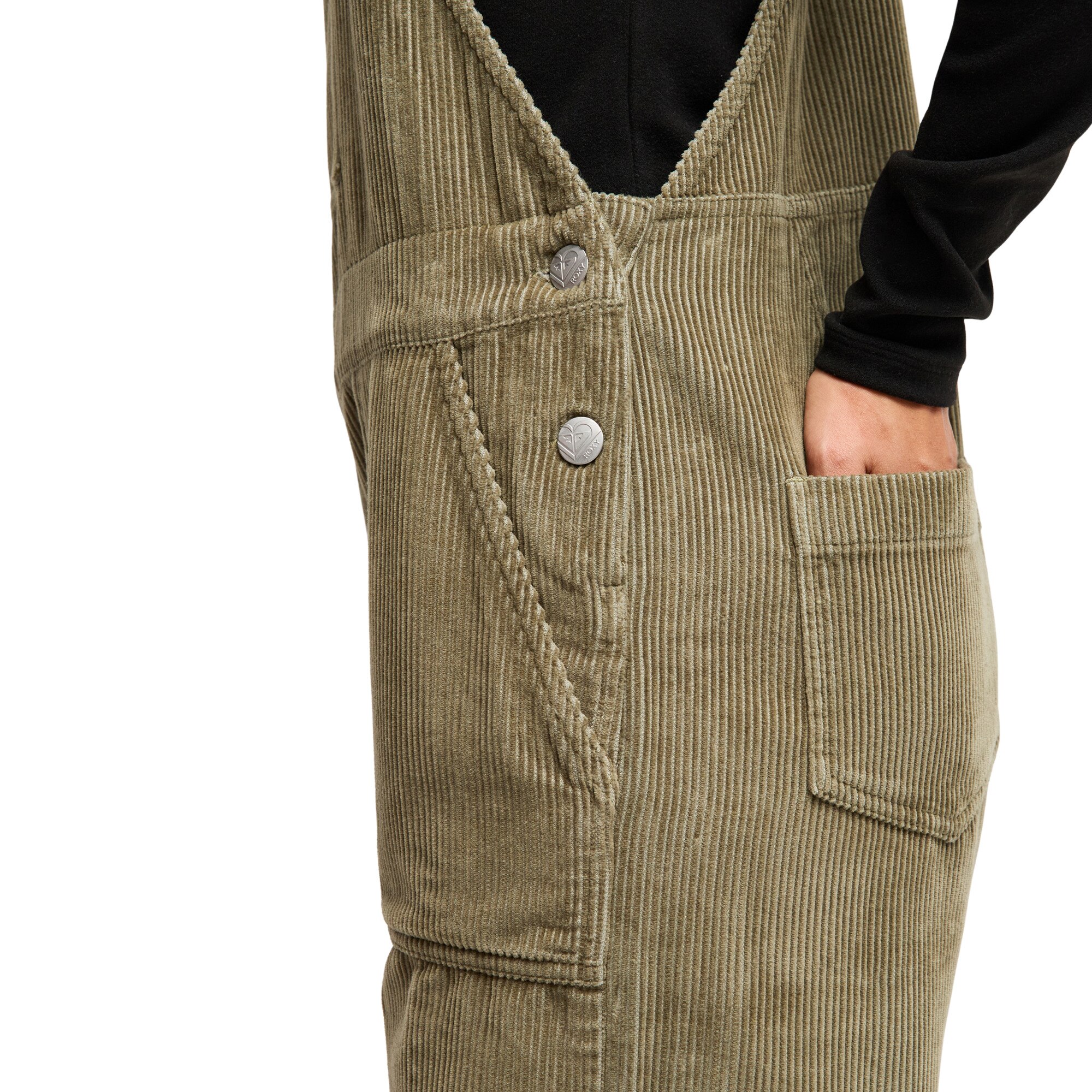 Peto de pana de mujer Trailblazer Overall Roxy - Verde Verde-4