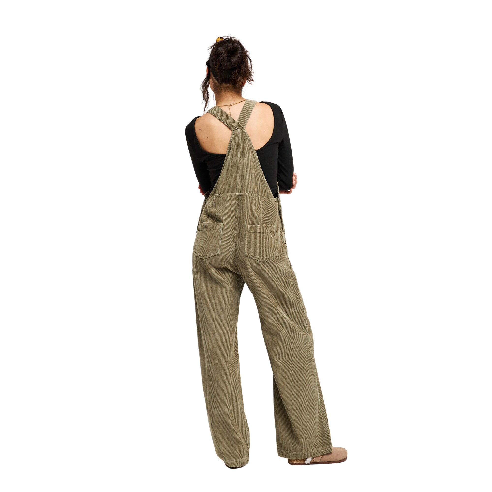 Peto de pana de mujer Trailblazer Overall Roxy - Verde Verde-6