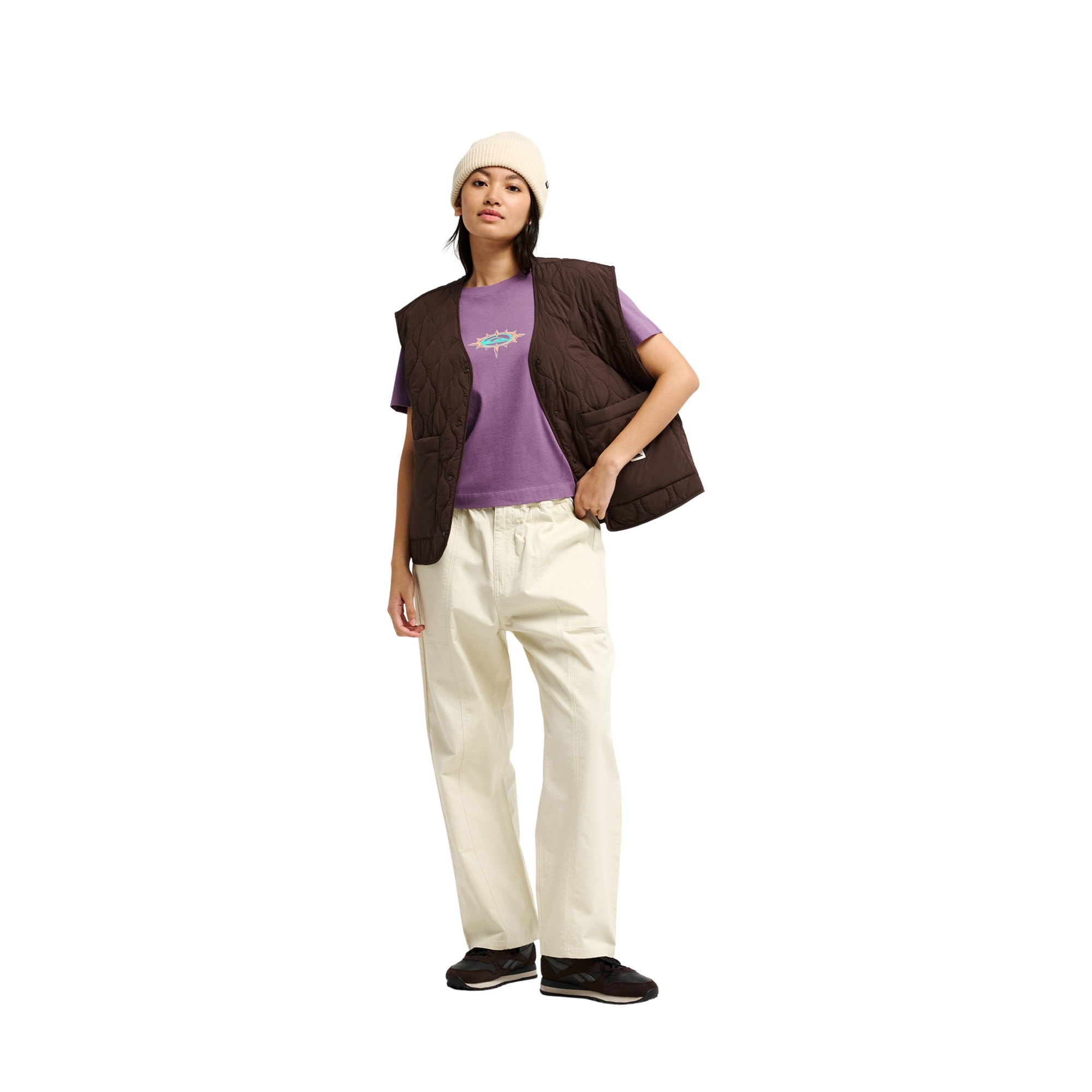 Pantalón de mujer Manhattan Quiksilver - Marrón Marrón-5