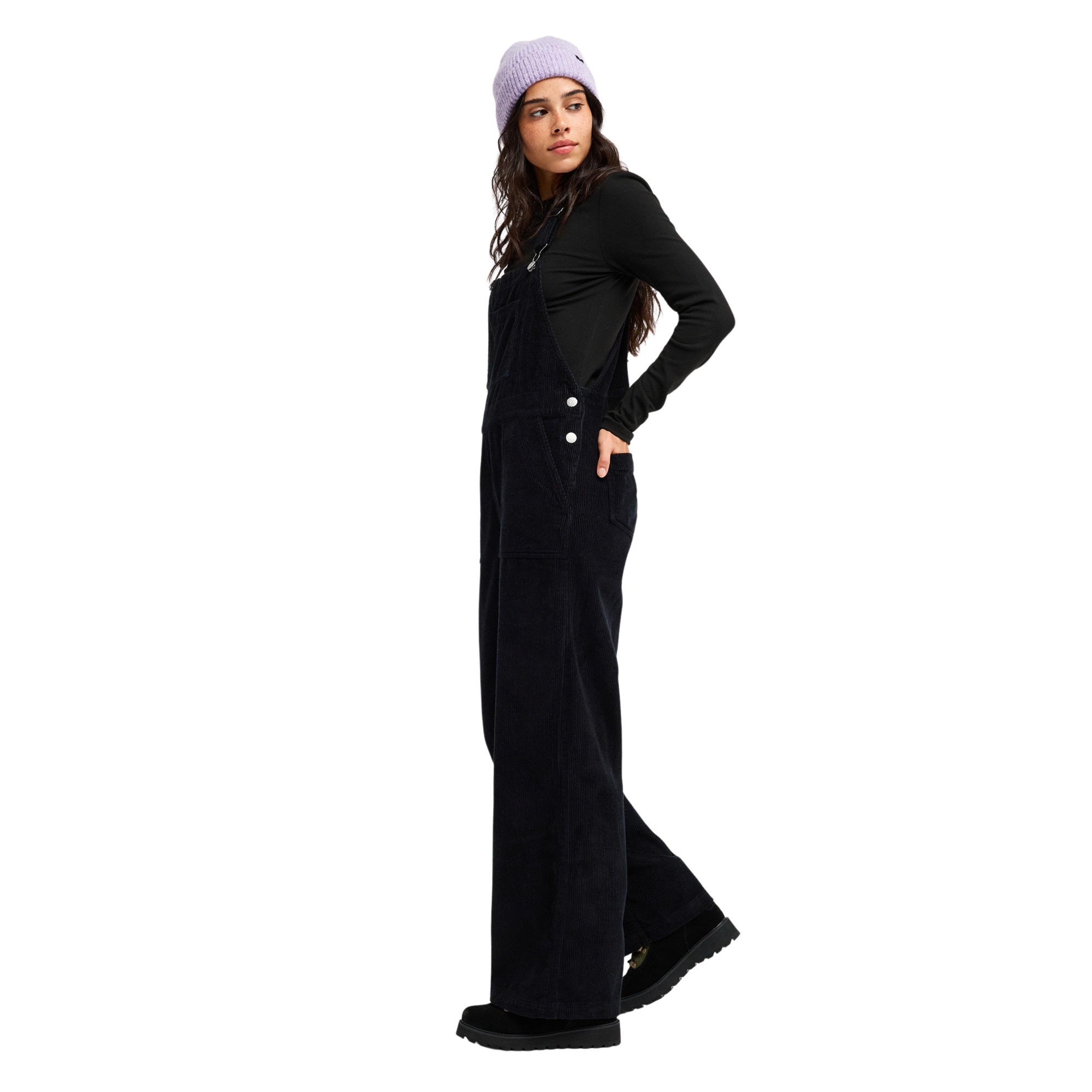 Peto de pana de mujer Trailblazer Overall Roxy - Negro Negro-2