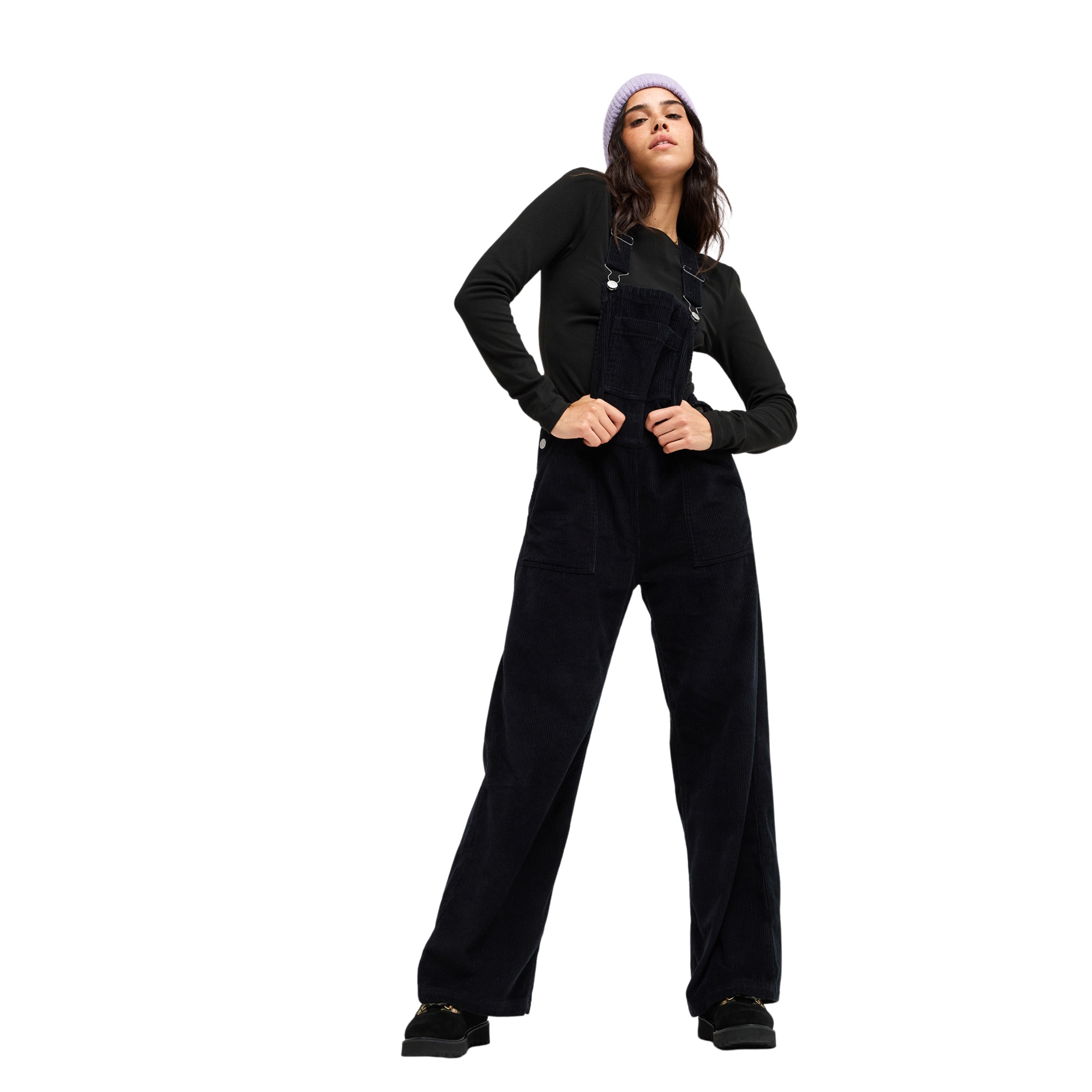 Peto de pana de mujer Trailblazer Overall Roxy - Negro Negro-5