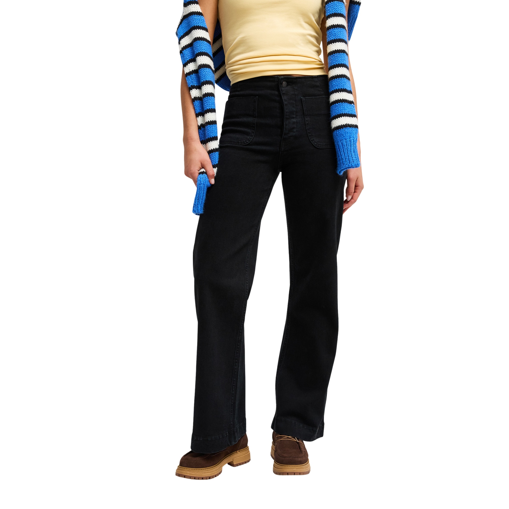 Vaquero ancho en denim de mujer Island Mood Roxy - Azul Azul-1
