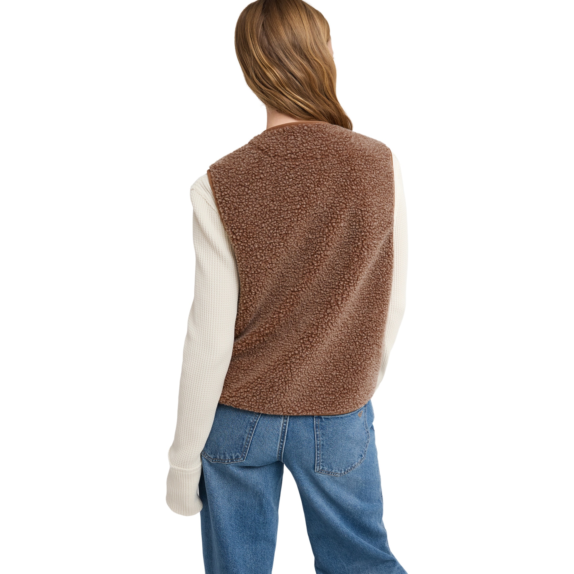 Chaleco polar sherpa de mujer Iconic Town Roxy - Marrón Marrón-2