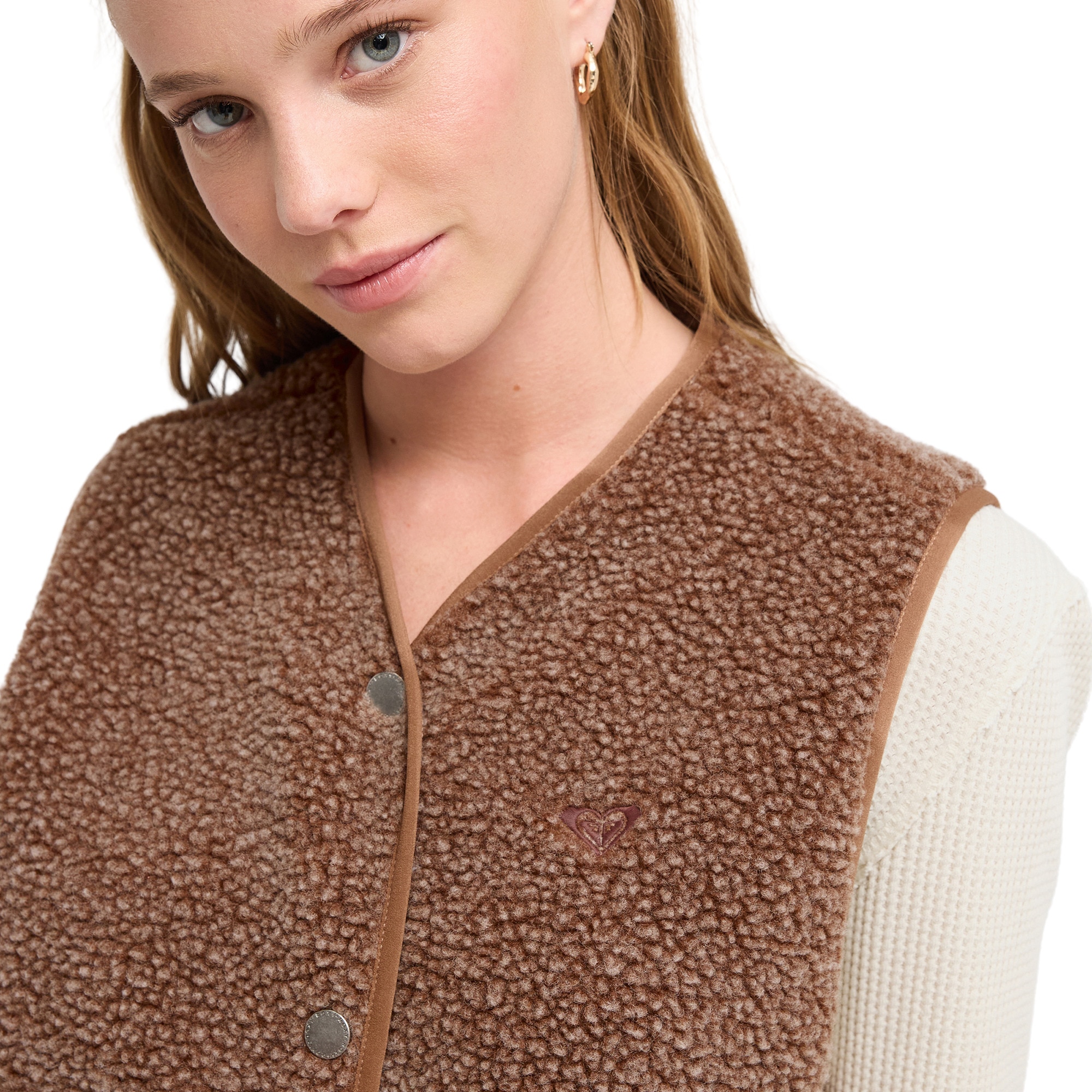 Chaleco polar sherpa de mujer Iconic Town Roxy - Marrón Marrón-5