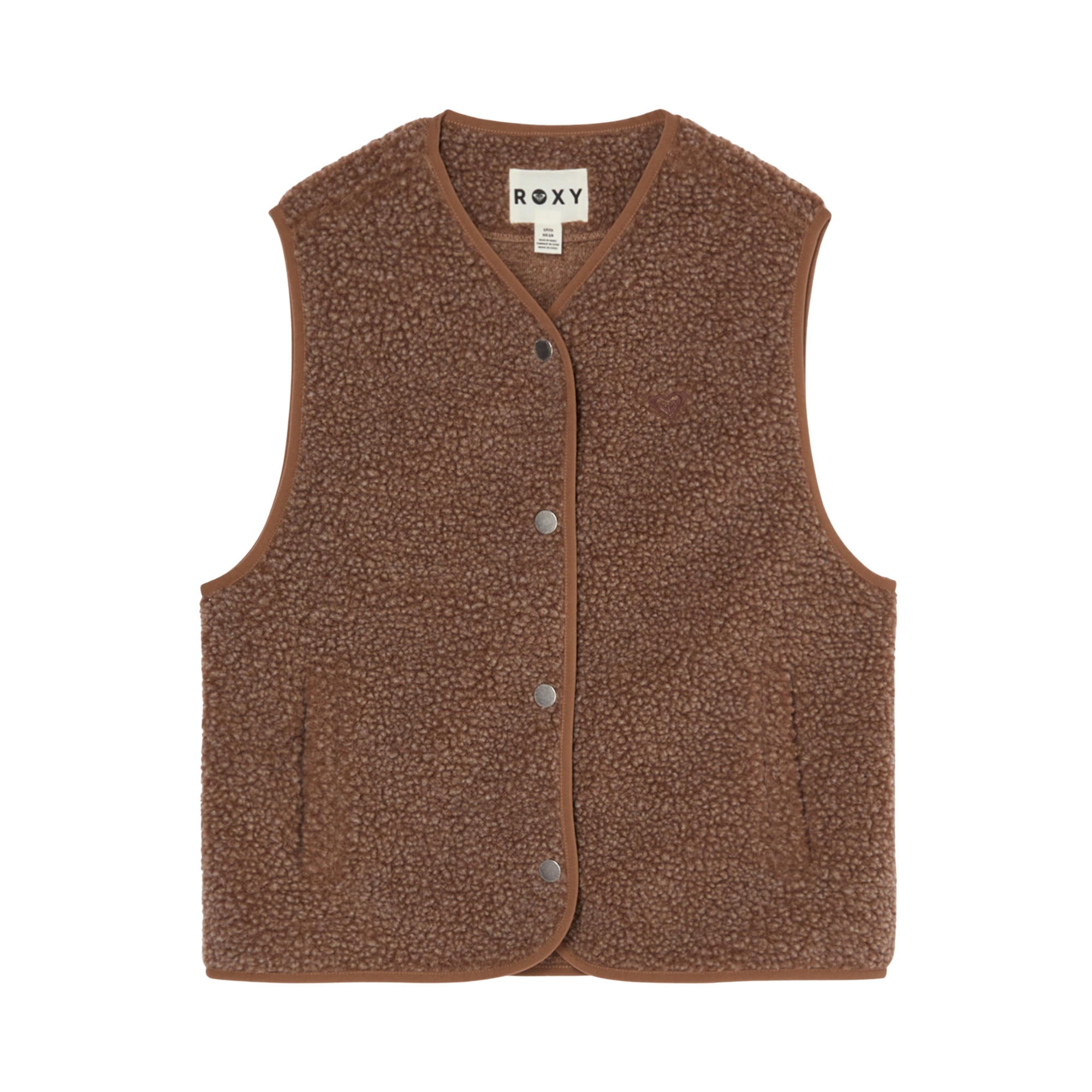 Chaleco polar sherpa de mujer Iconic Town Roxy - Marrón Marrón-6