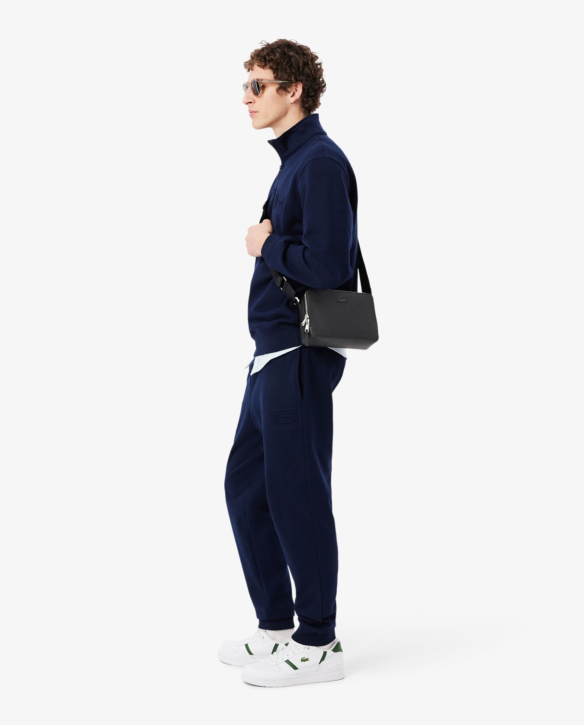Portadocumentos unisex de reportero chantaco de piel pequeño en negro - Lacoste - Blanco Blanco-2