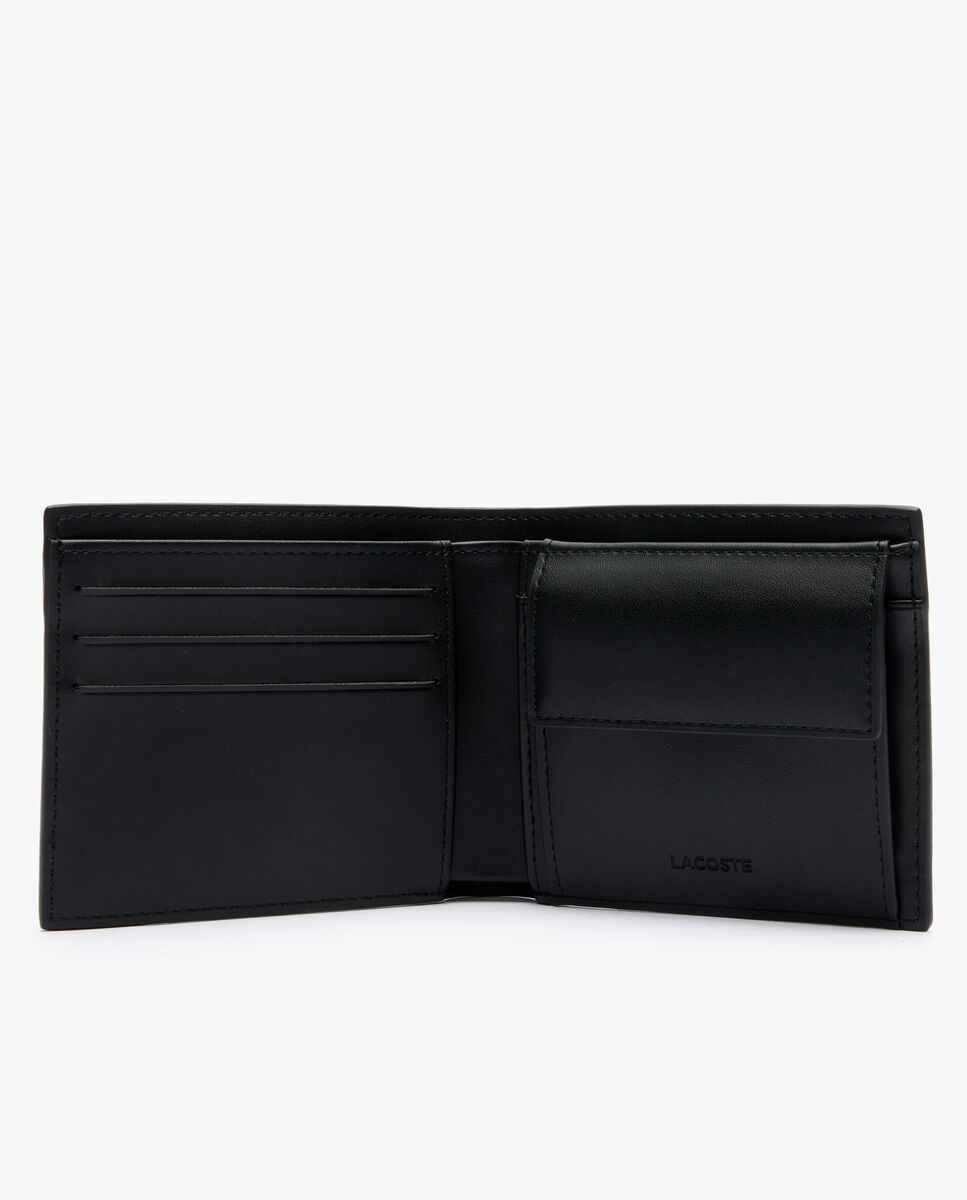 Billetera de hombre mediana nomogramme de piel en - Lacoste - Negro Negro-3