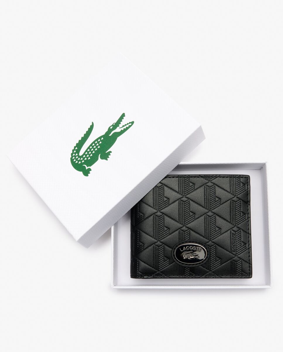 Billetera de hombre mediana nomogramme de piel en - Lacoste - Negro Negro-4