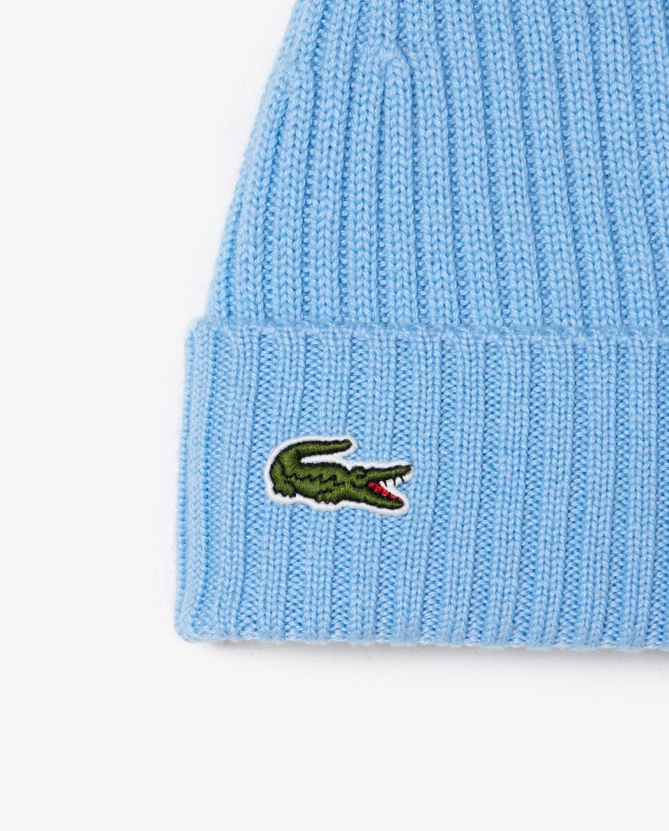 gorro de lana acanalada - Lacoste - Azul claro Azul claro-3