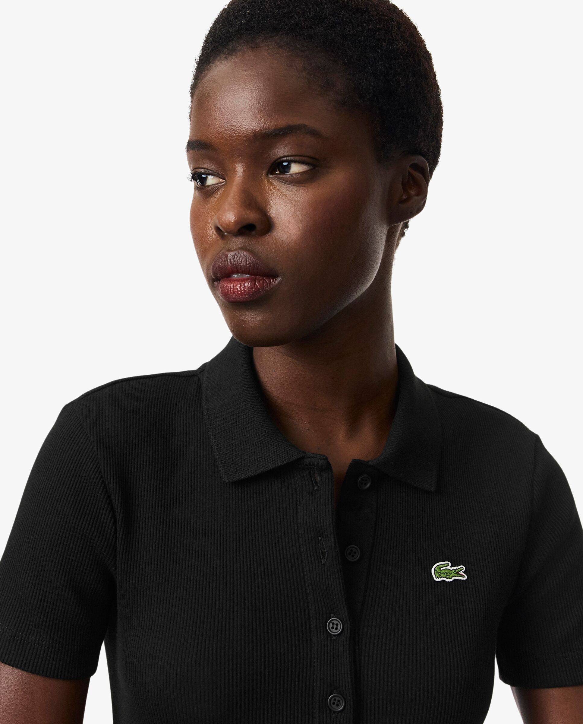 Polo de mujer Lacoste en algodón ecológico - Negro Negro-3