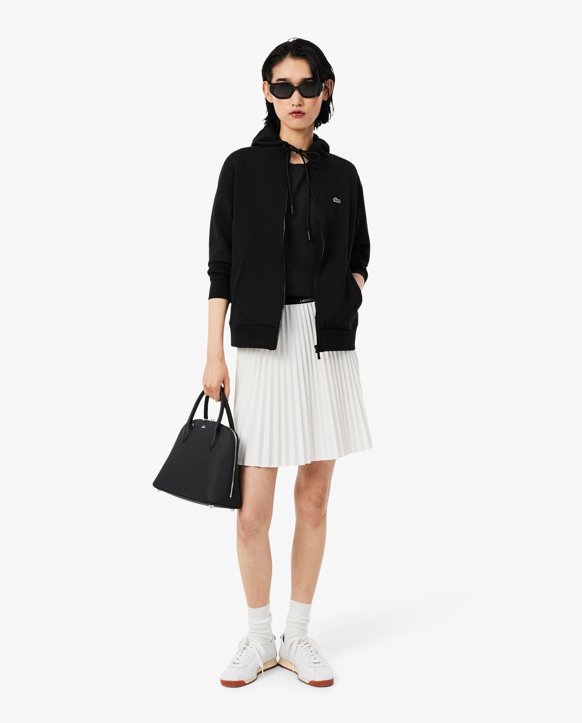 Camiseta de mujer de corte holgado de algodón suave de manga corta - Lacoste - Negro Negro-4