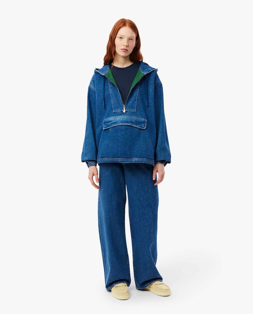 Camiseta de mujer de corte holgado de algodón suave de manga corta - Lacoste - Azul marino Azul marino-4