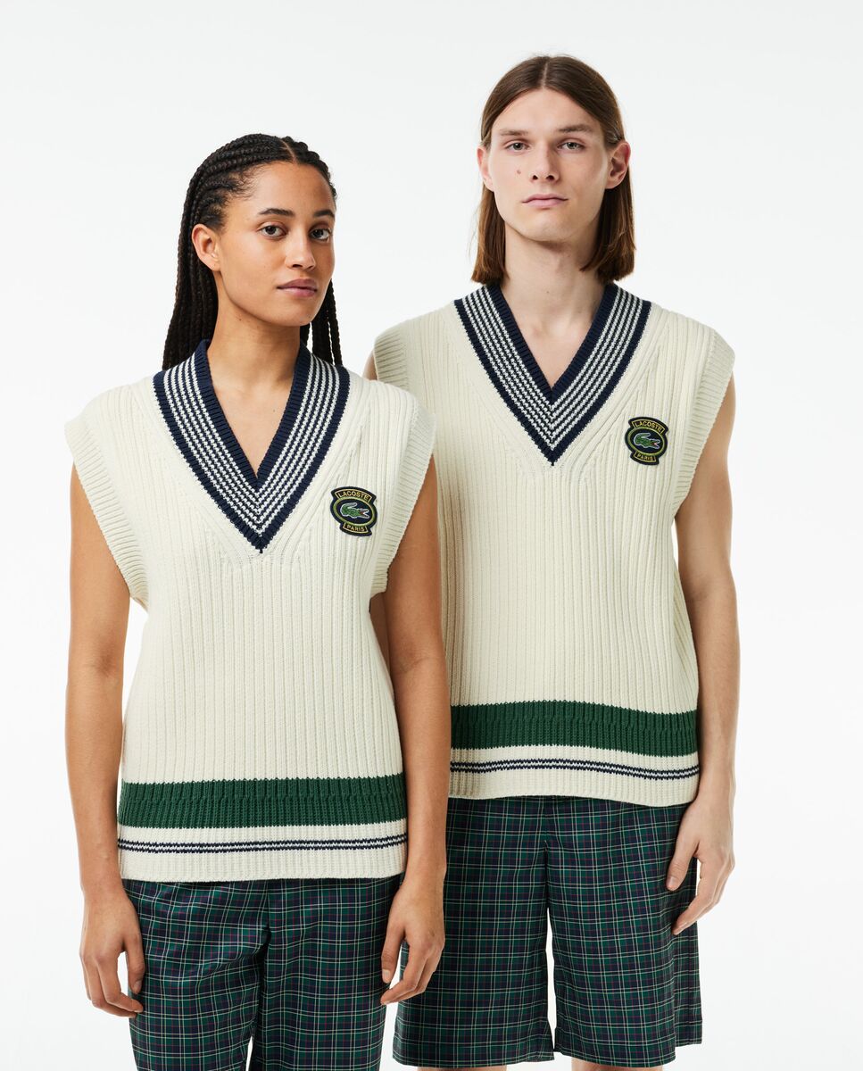 Jersey unisex de punto grueso de tenis con insignia
