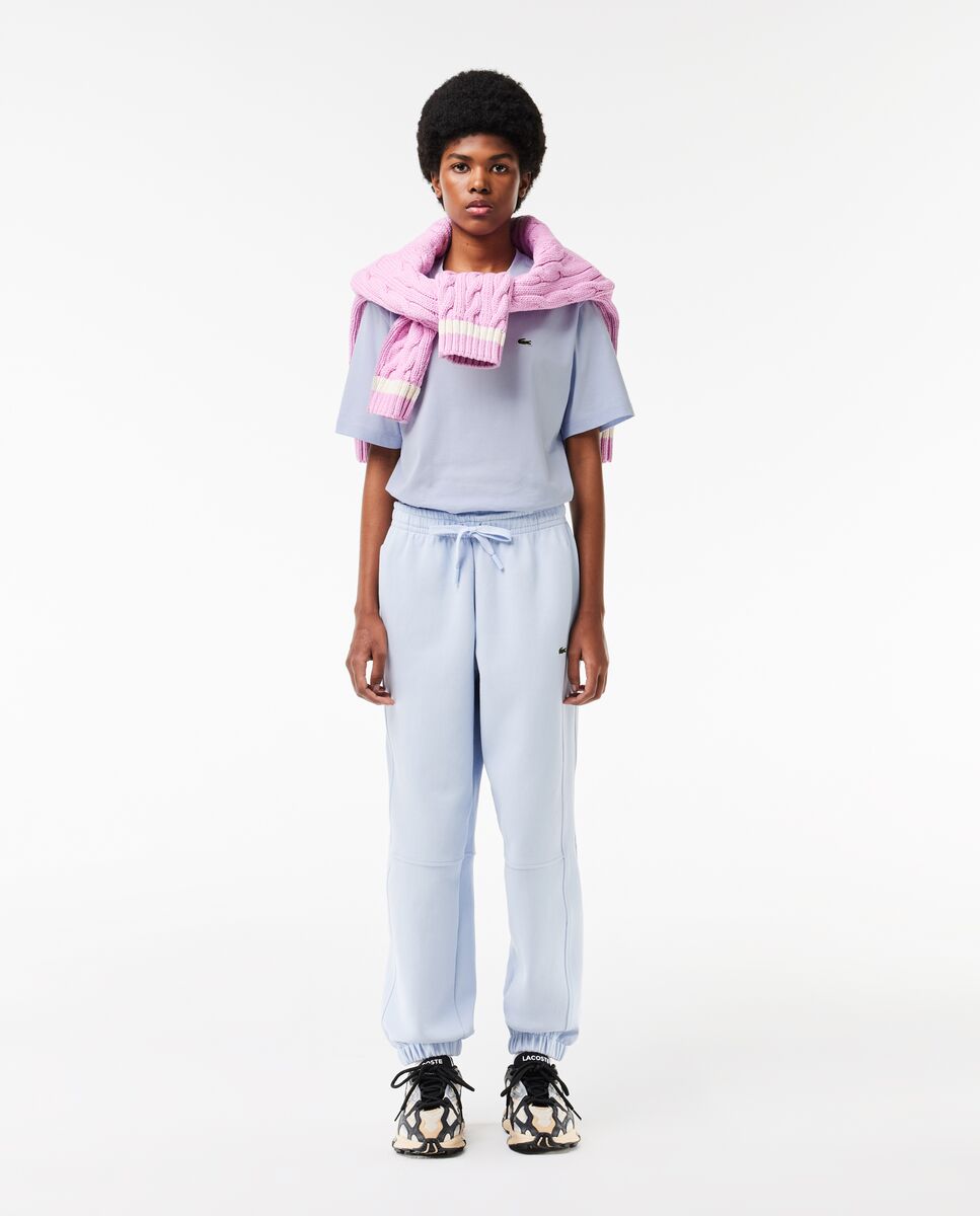 Camiseta de mujer de corte holgado de algodón suave de manga corta - Lacoste - Azul claro Azul claro-5