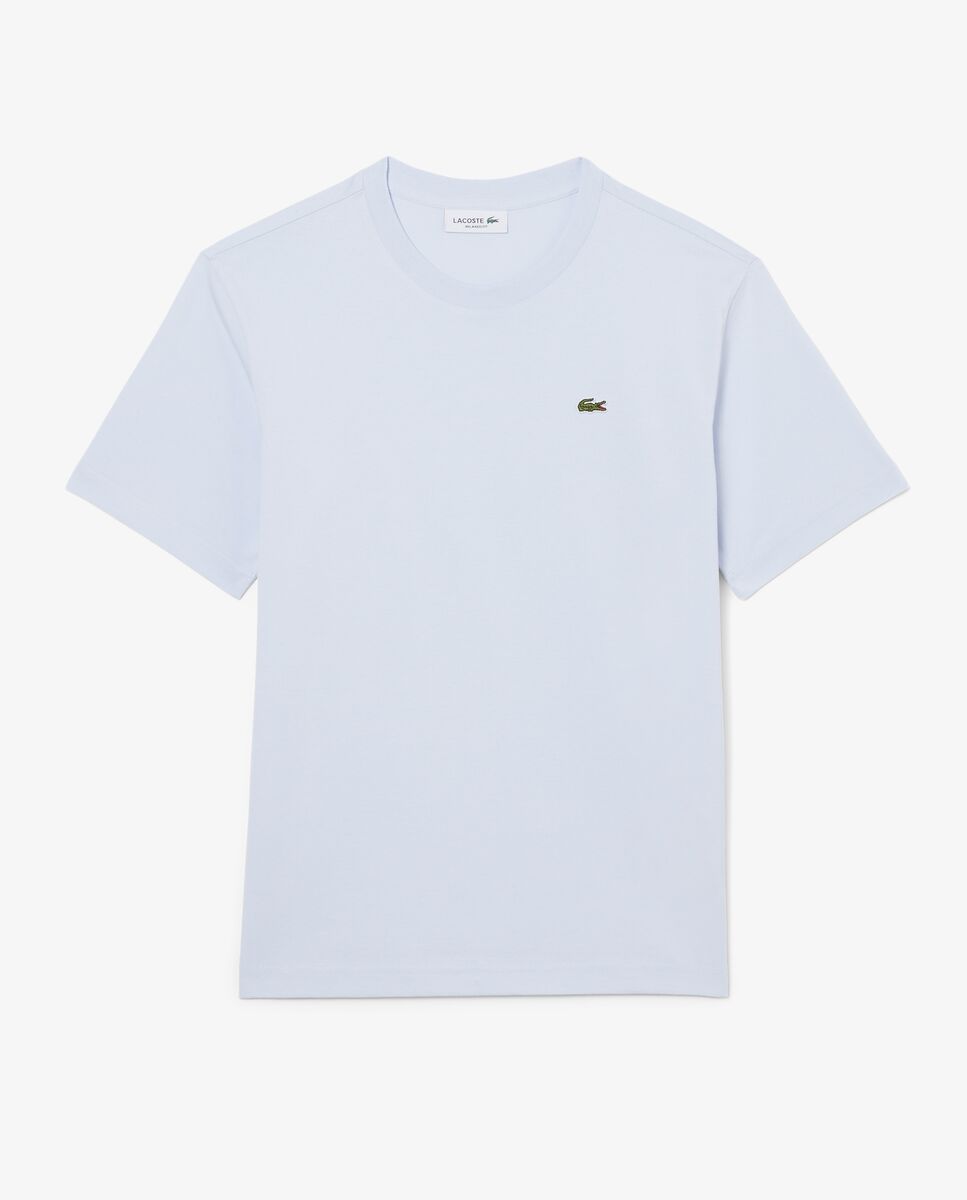 Camiseta de mujer de corte holgado de algodón suave de manga corta - Lacoste - Azul claro Azul claro-6